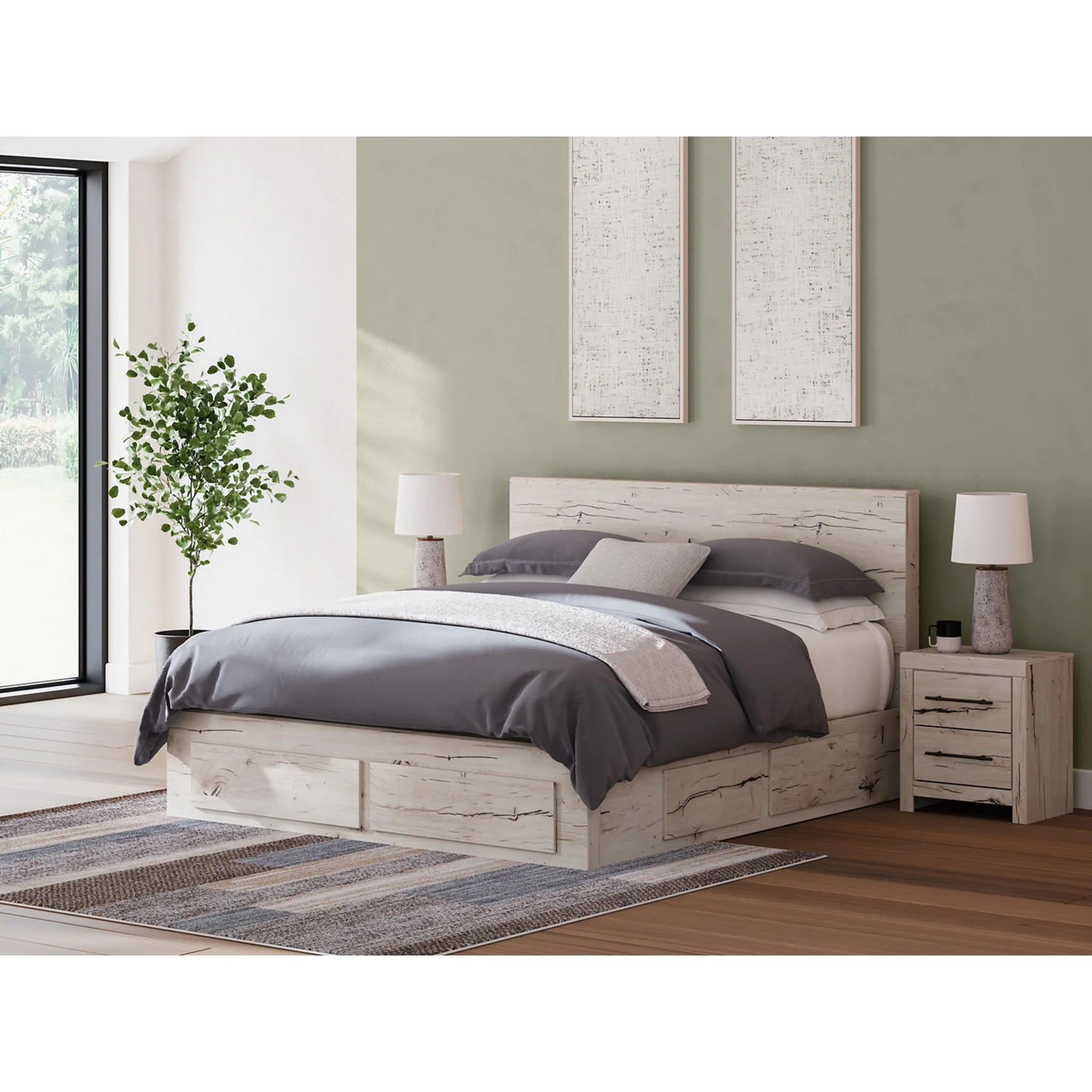 Lawroy 6 Piece King Storage Bedroom - Light Natural - Image 11