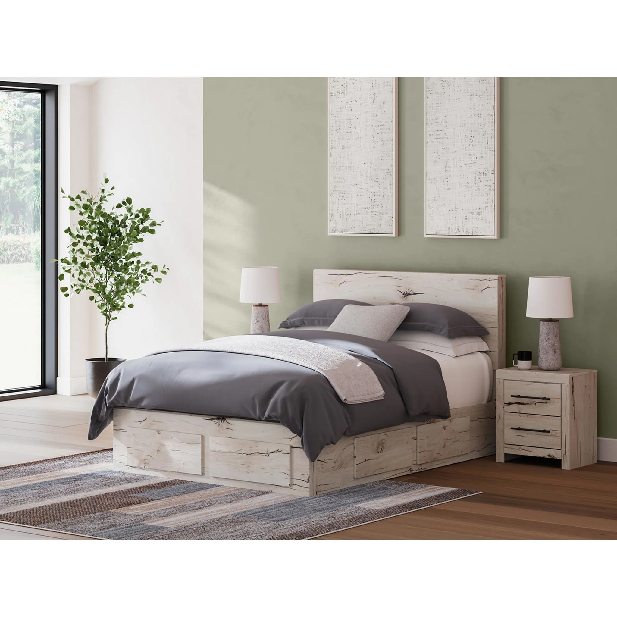 Lawroy 6 Piece Queen Storage Bedroom - Light Natural - Image 11