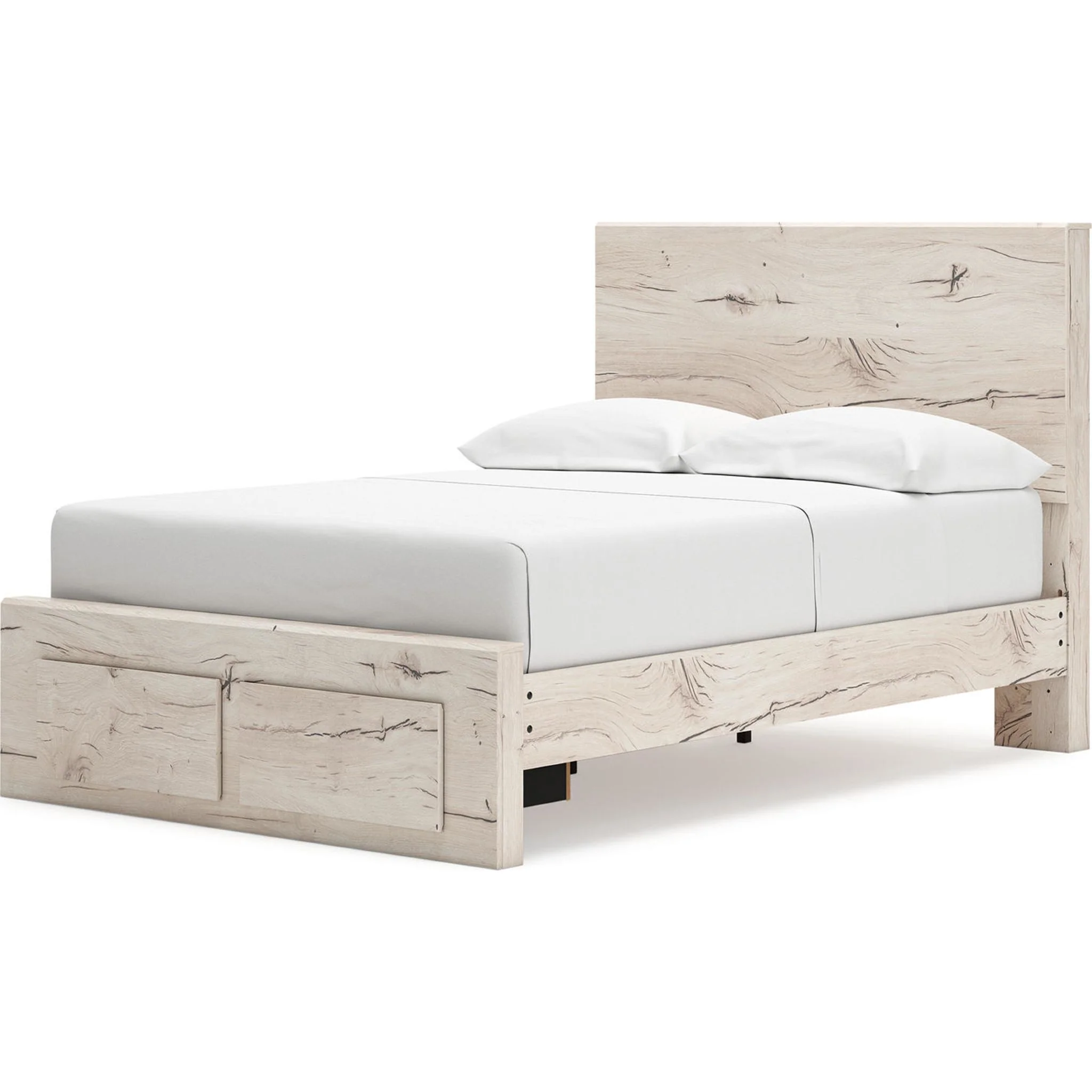 Lawroy Full Panel Bed with Footboard Storage - Light Natural - Image 13