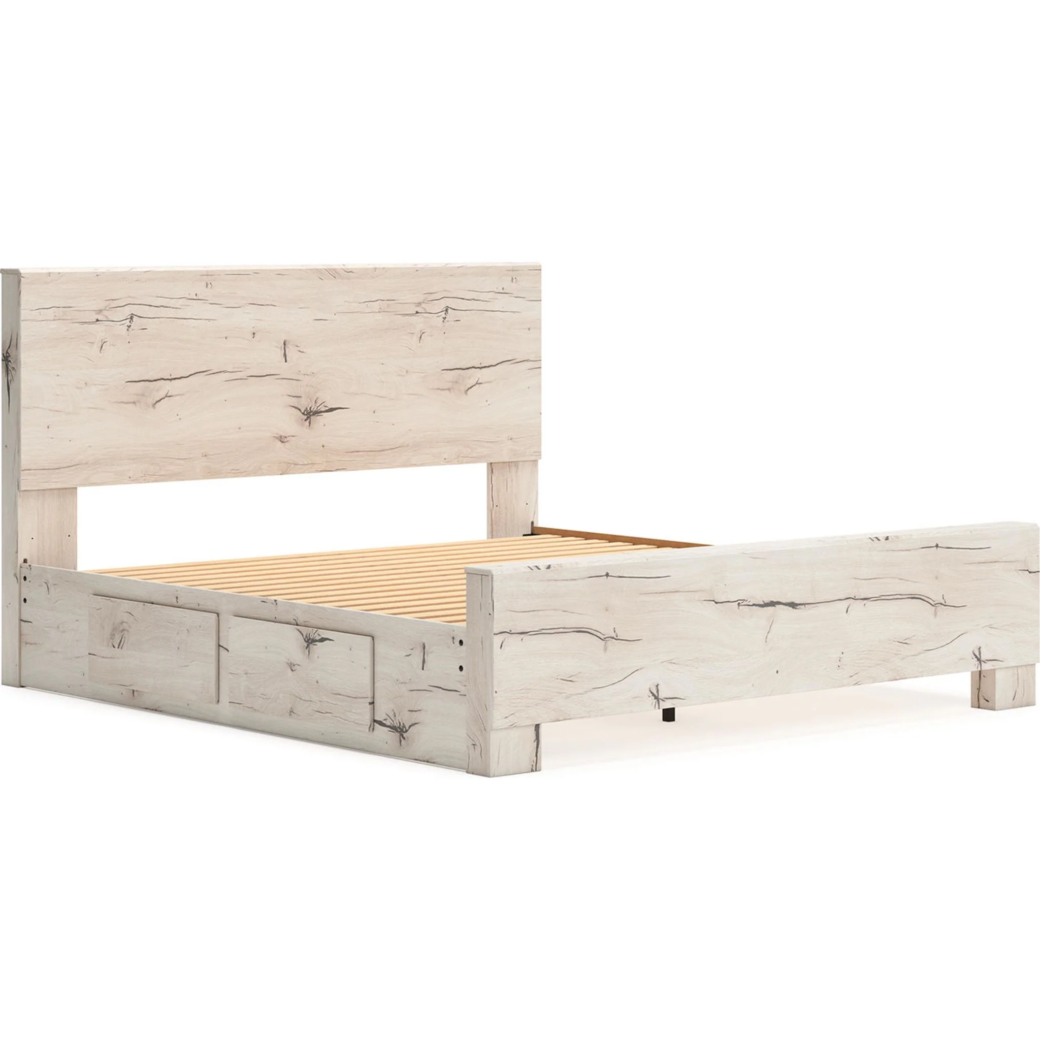 Lawroy Platform Bed with 2 Drawer Storage - Light Natural - Image 15