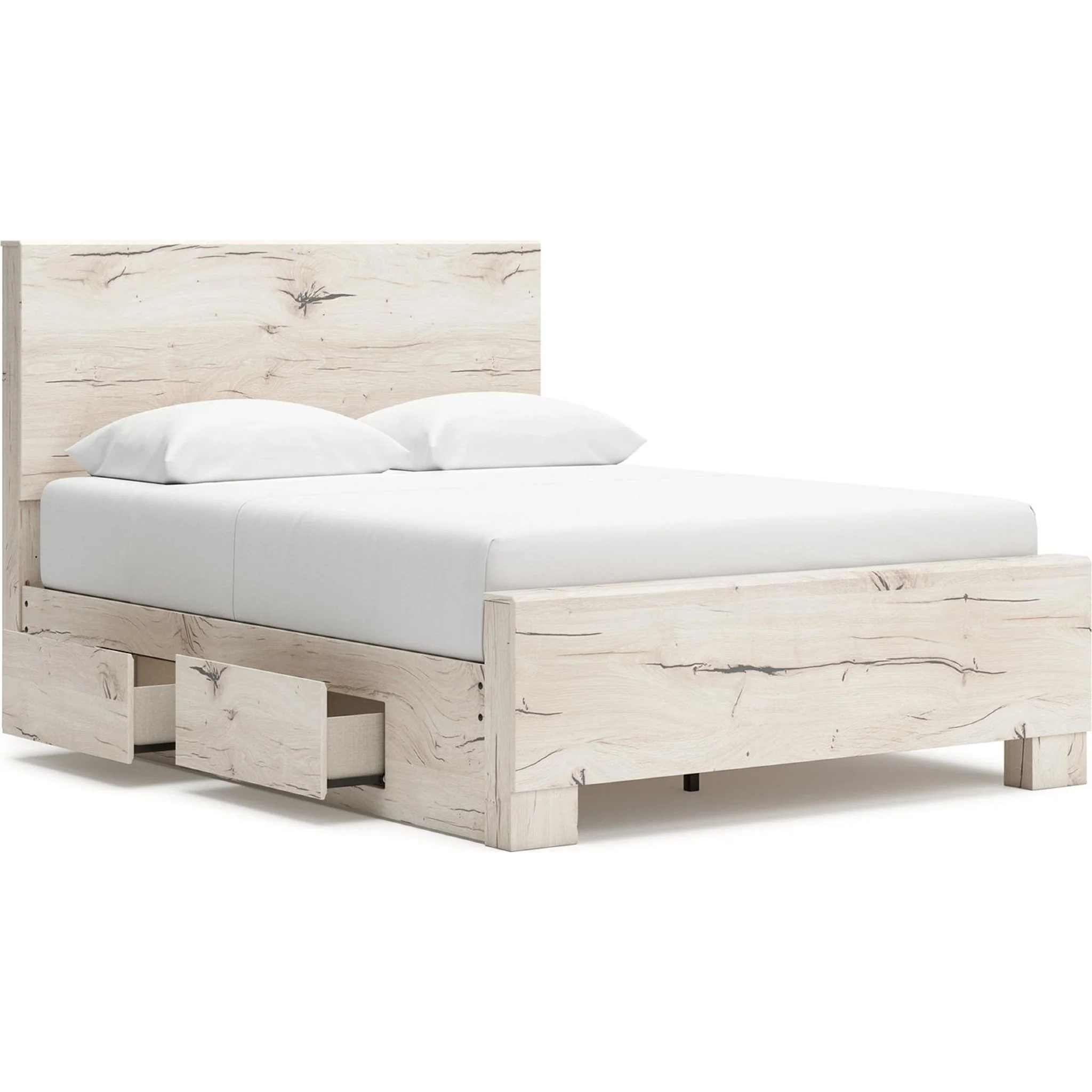 Lawroy Platform Bed with 2 Drawer Storage - Light Natural - Image 5