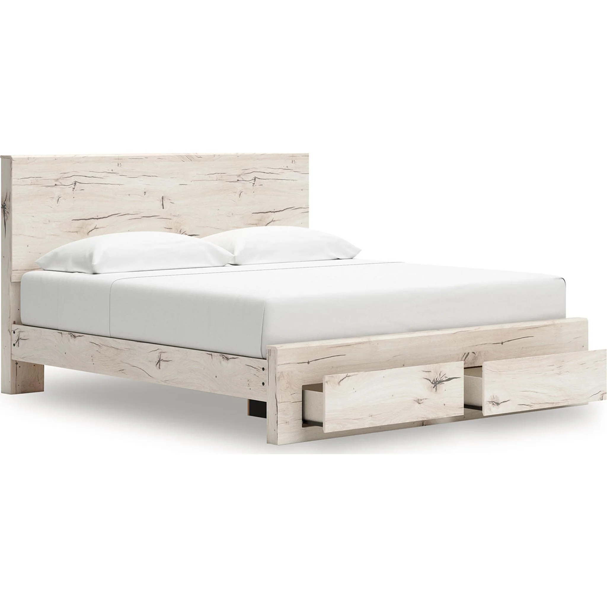 Lawroy Platform Bed with Footboard Storage - Light Natural - Image 25