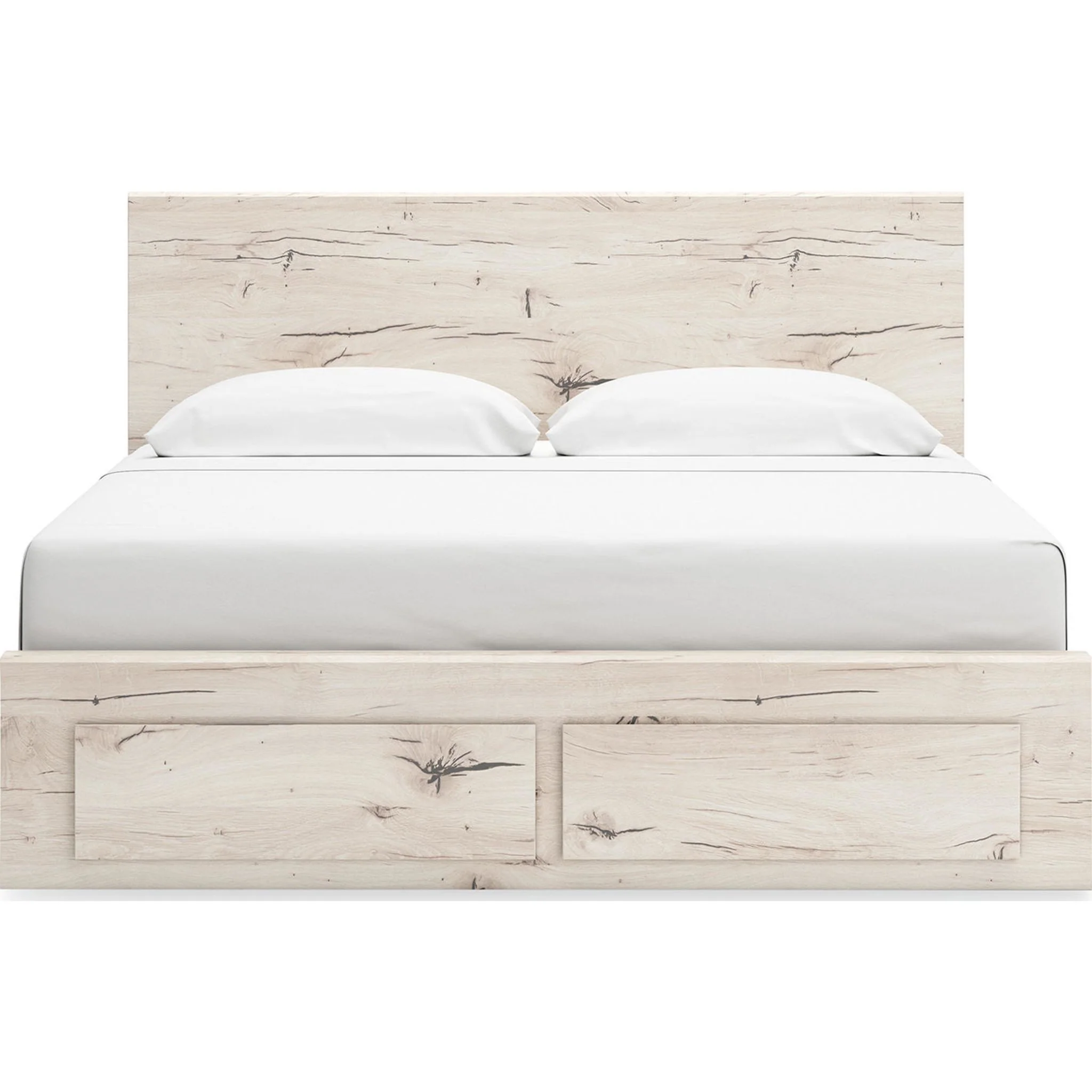 Lawroy Platform Bed with Footboard Storage - Light Natural - Image 26