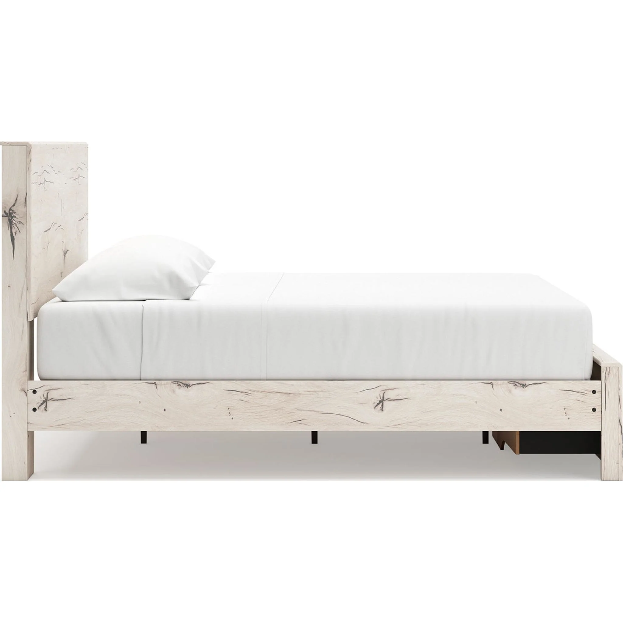 Lawroy Platform Bed with Footboard Storage - Light Natural - Image 28