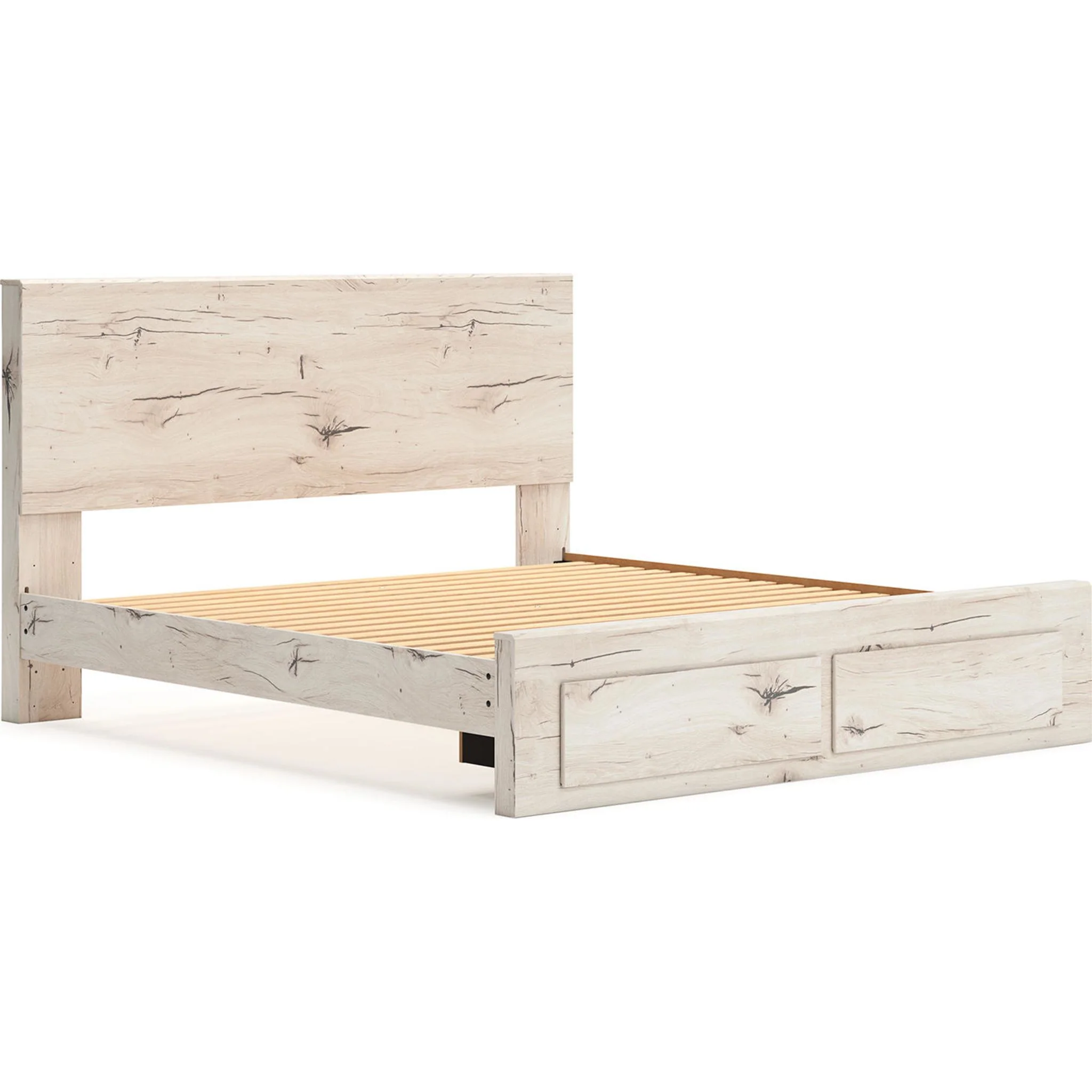 Lawroy Platform Bed with Footboard Storage - Light Natural - Image 31