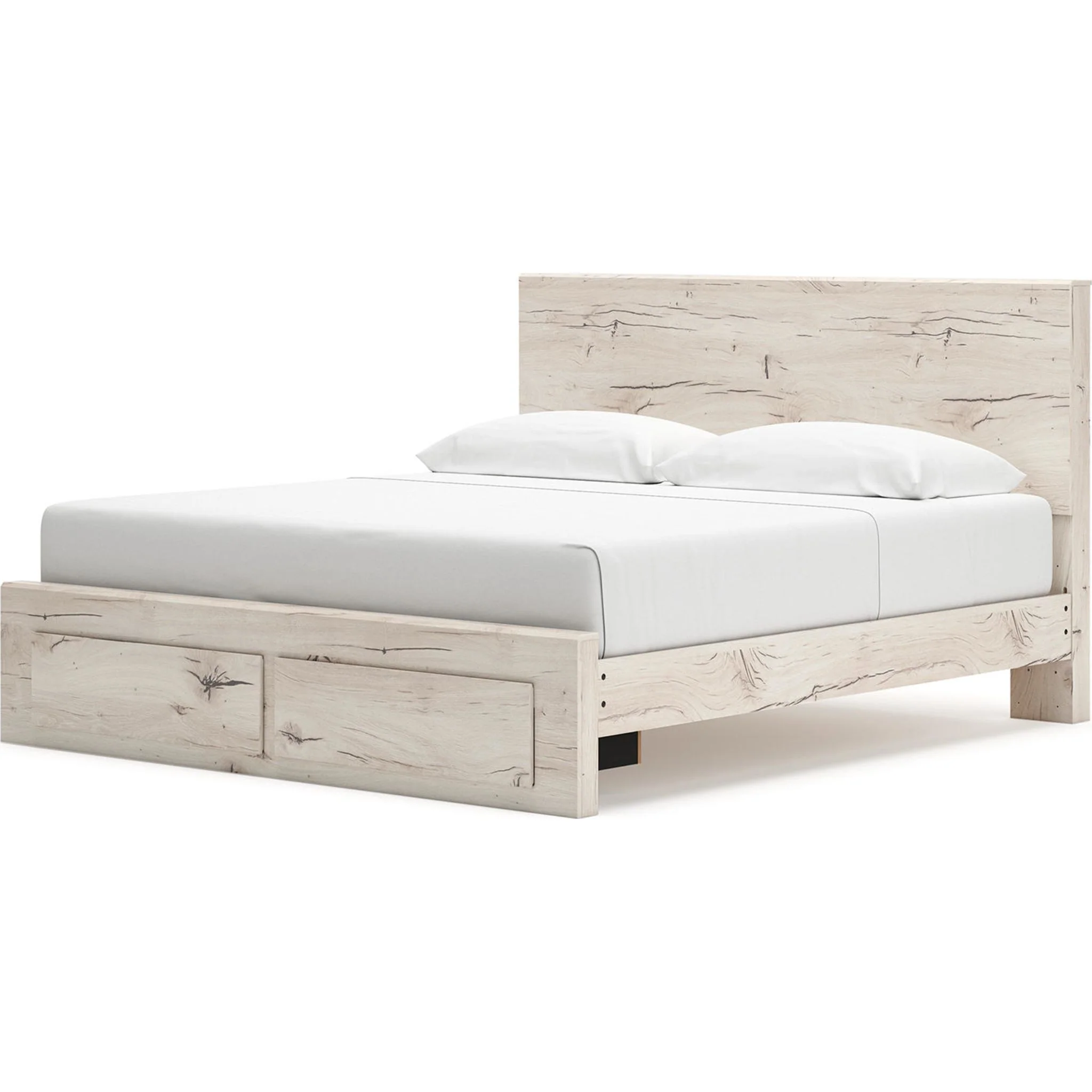 Lawroy Platform Bed with Footboard Storage - Light Natural - Image 35