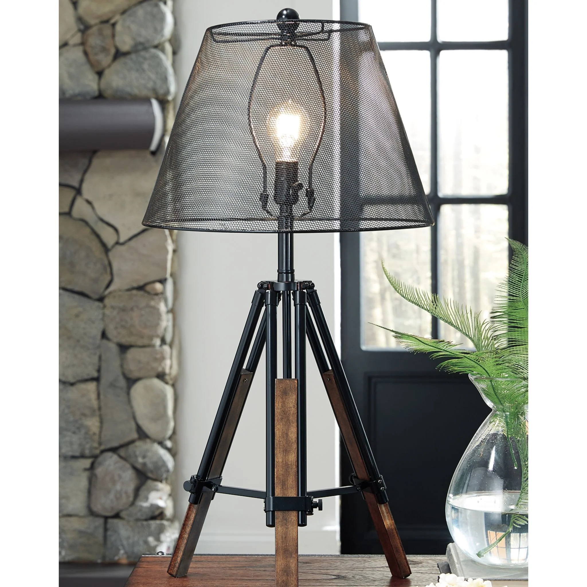 Leolyn Table Lamp - Black/Brown 37.00" - Image 2