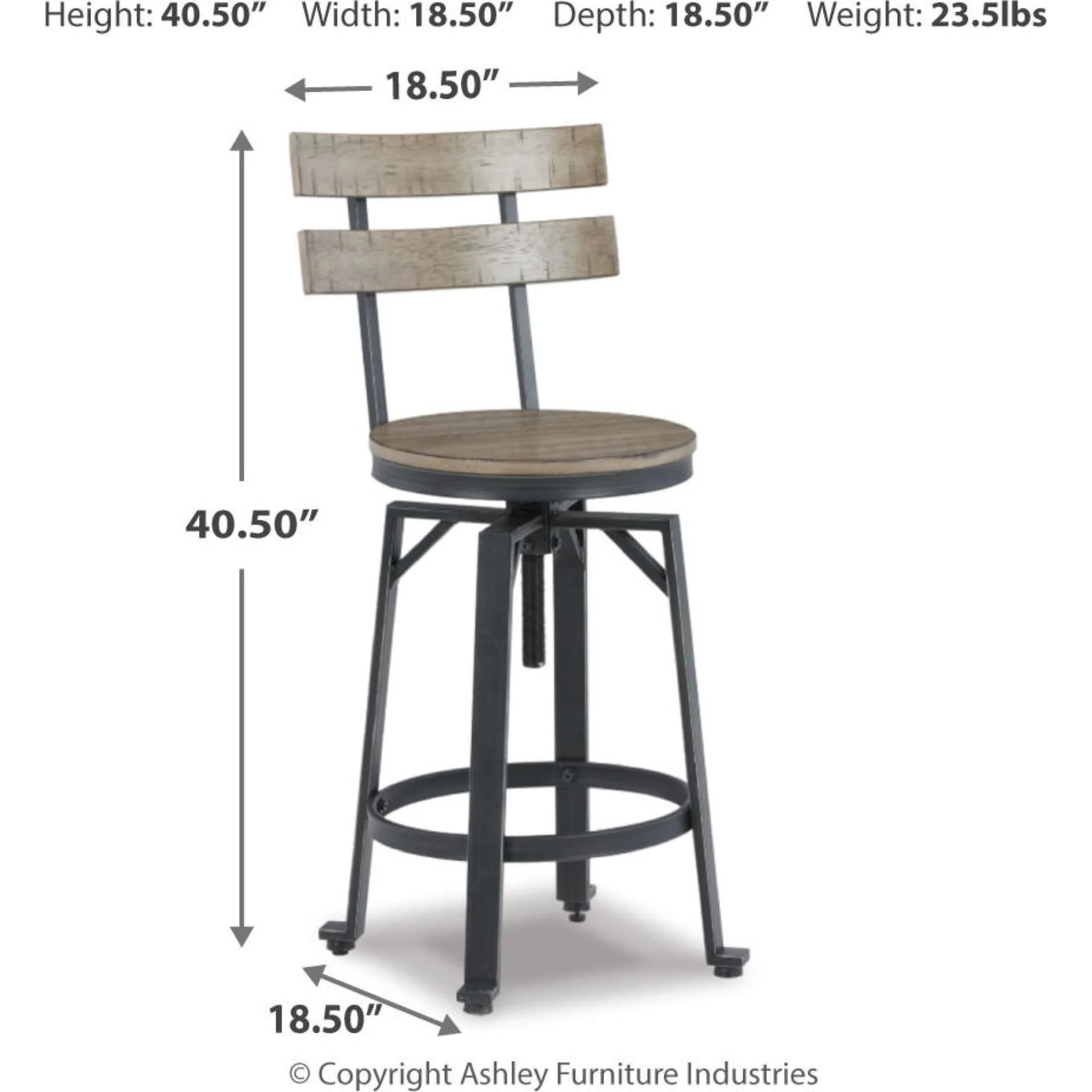 Lesterton Adjustable Height Stool - Light Brown/Black - (D334-124) - Image 13
