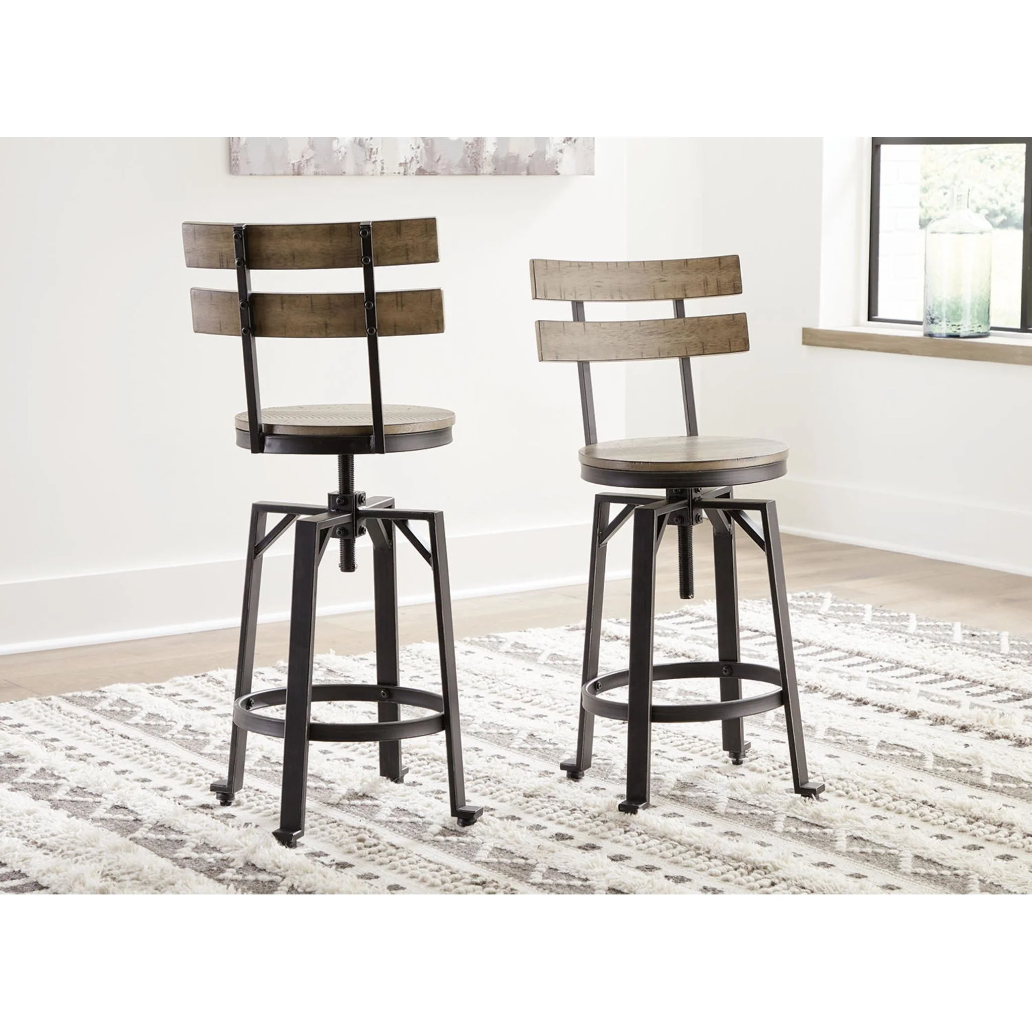 Lesterton Adjustable Height Stool - Light Brown/Black - (D334-124) - Image 9