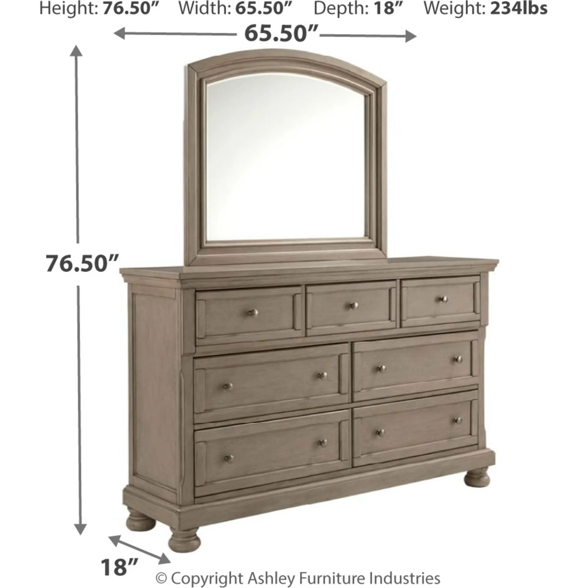 Lettner 5 Piece King Panel Bedroom - Light Gray - Image 5