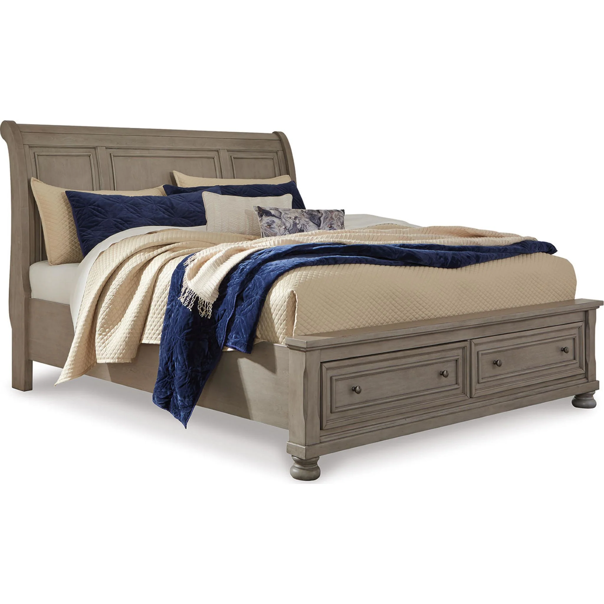 Lettner 5 Piece Queen Storage Bedroom - Light Gray - Image 11