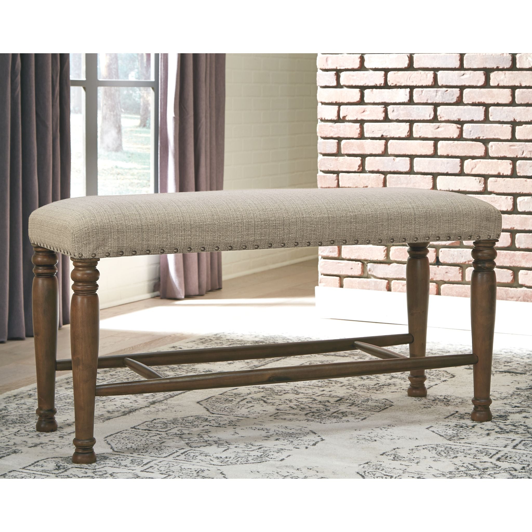 Lettner Dining Bench - Gray/Brown - (D733-00) - Image 2
