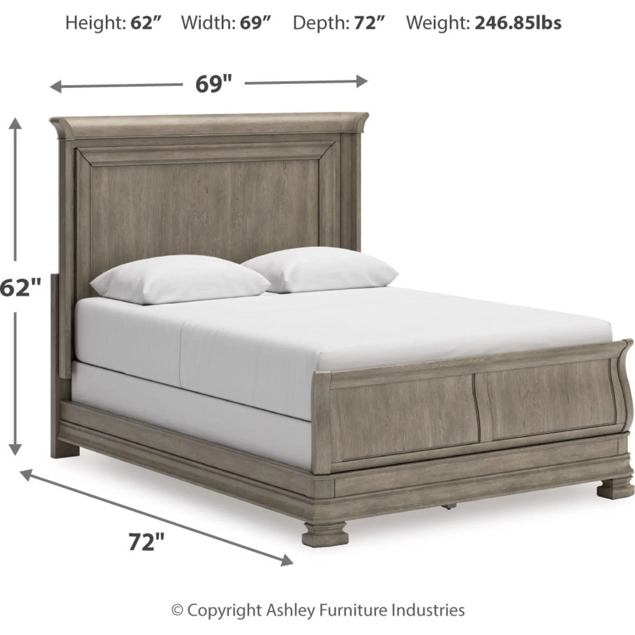 Lexorne 6 Piece Queen Sleigh Bedroom - Gray - Image 16