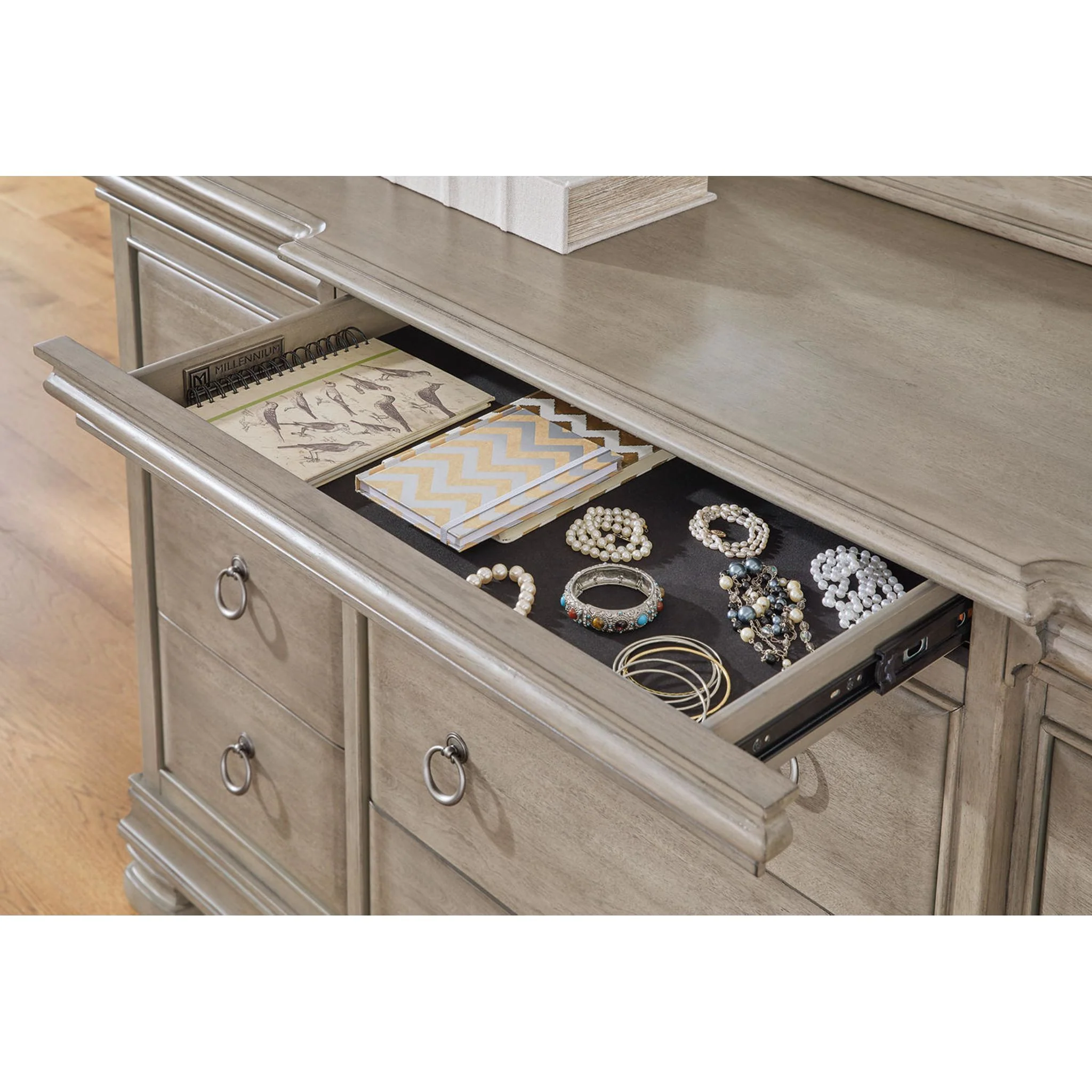 Lexorne 6 Piece Queen Sleigh Bedroom - Gray - Image 9
