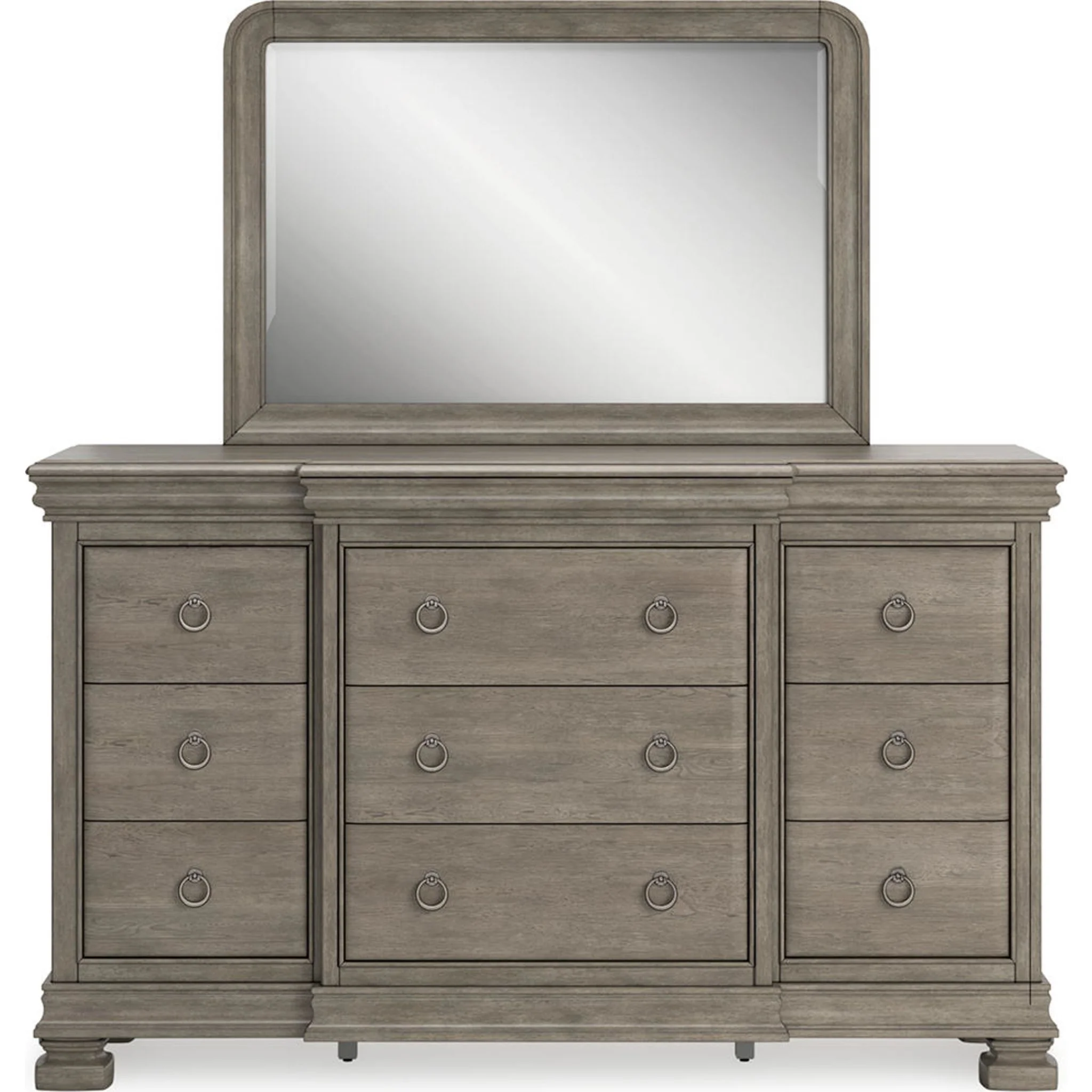 Lexorne Dresser and Mirror - Gray - Image 5