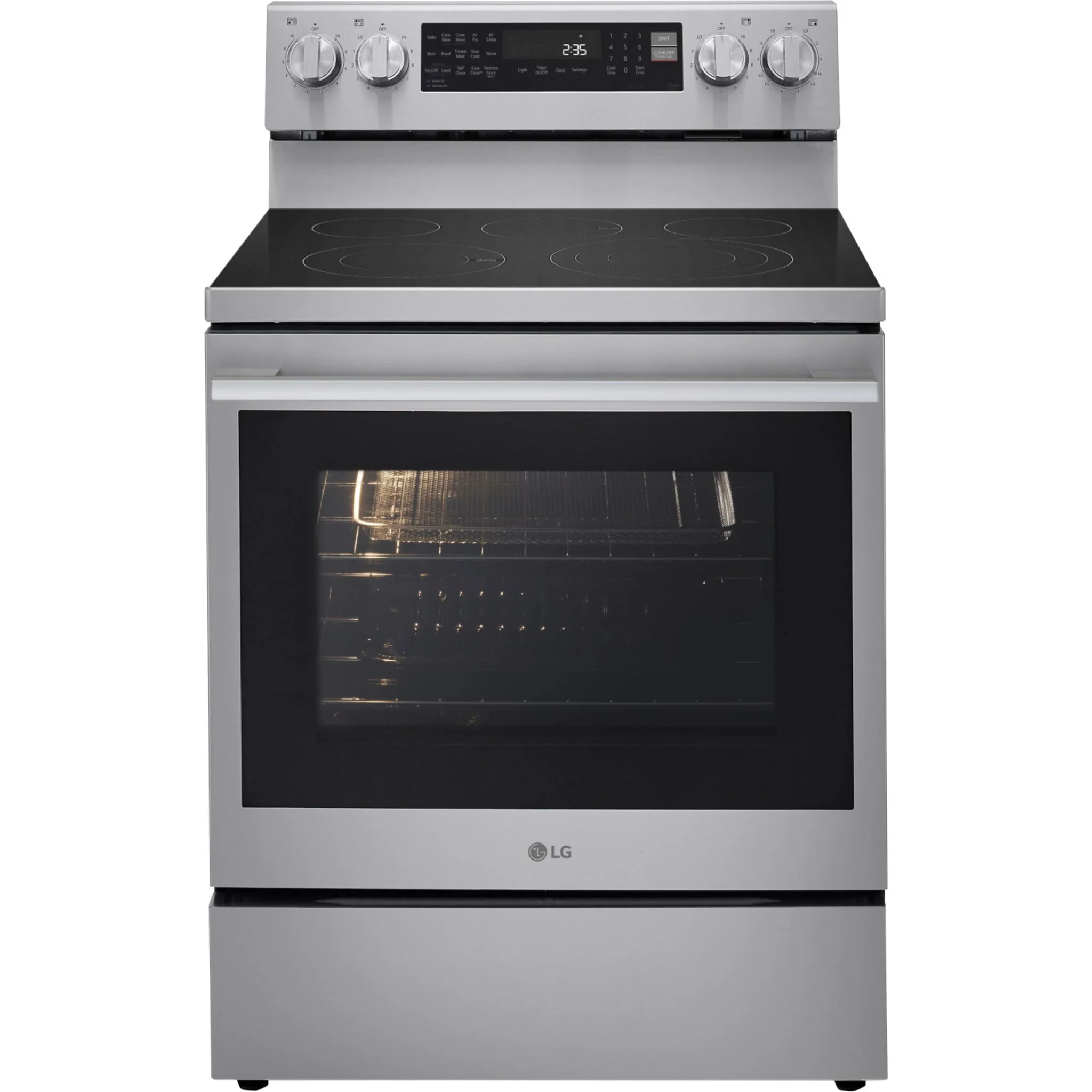LG 6.3 cu. ft. Smart Wi-Fi Enabled ProBake Convection® Electric Range with Air Fry & EasyClean - Stainless (LREN6325XE)