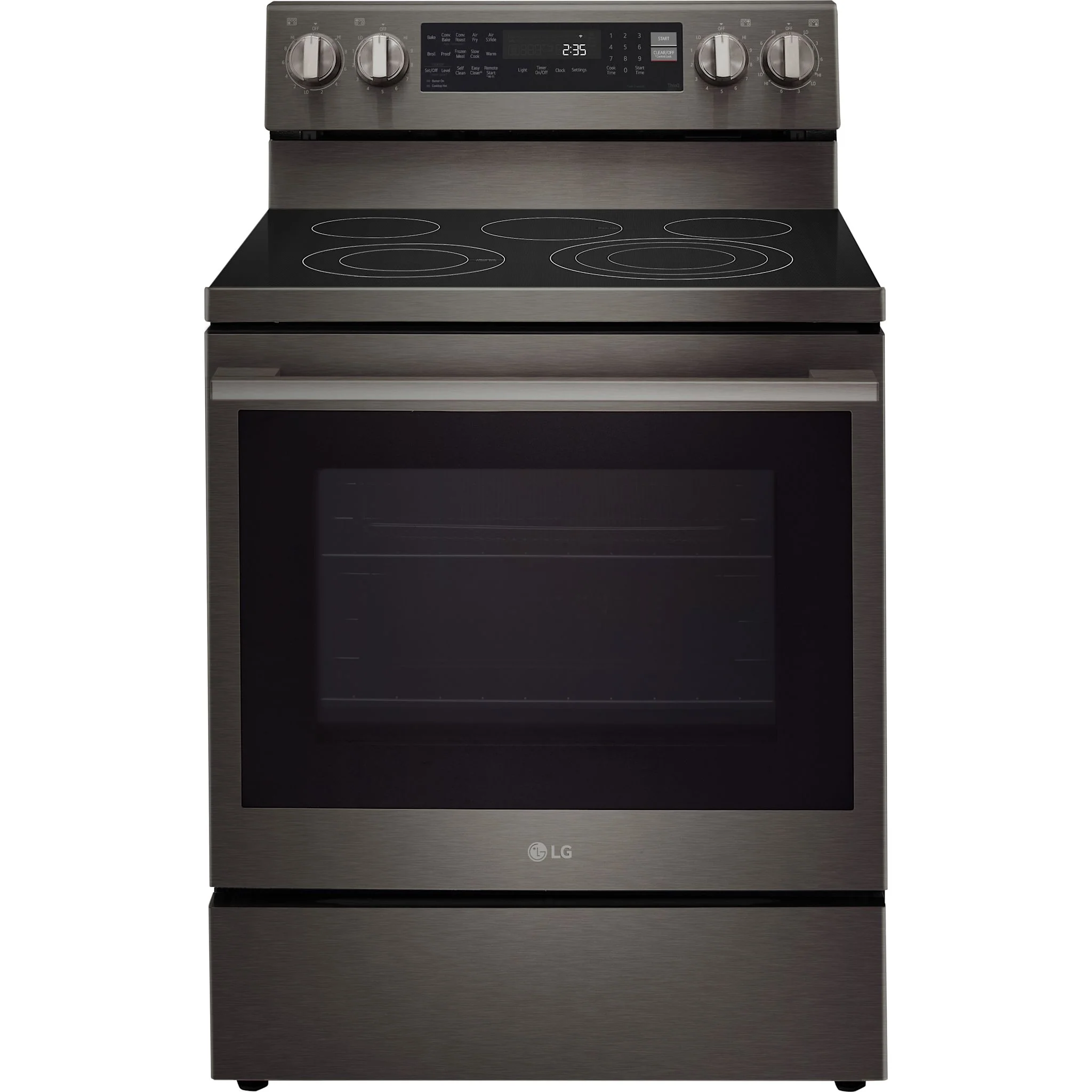 LG 6.3 cu. ft. Smart Wi-Fi Enabled ProBake Convection® Electric Range with Air Fry & EasyClean - Black Stainless (LREN6325ZE)
