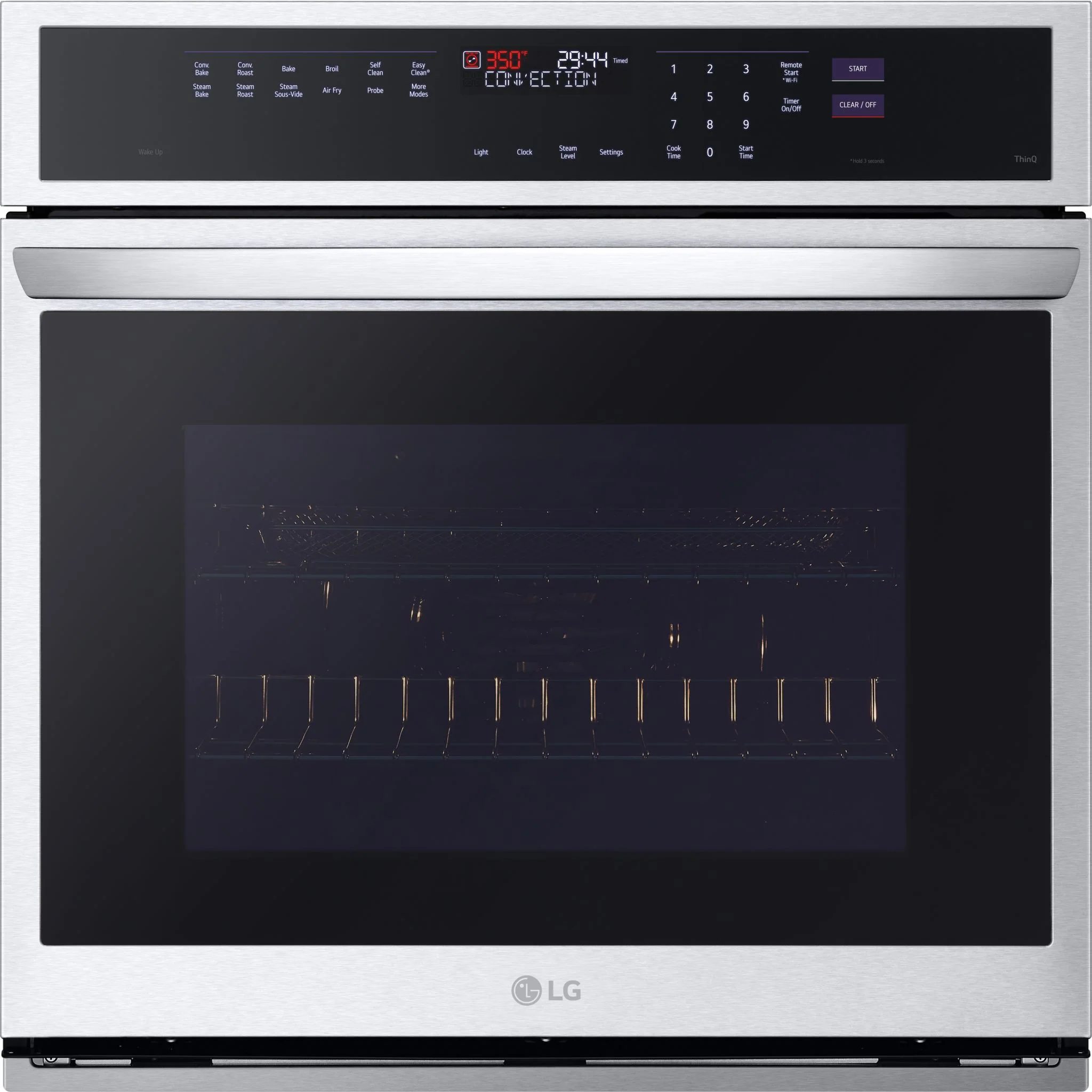 LG 4.7 cu. ft. Smart Wall Oven with InstaView®, True Convection, Air Fry, and Steam Sous Vide - Stainless (WSEP4727F) - Image 2