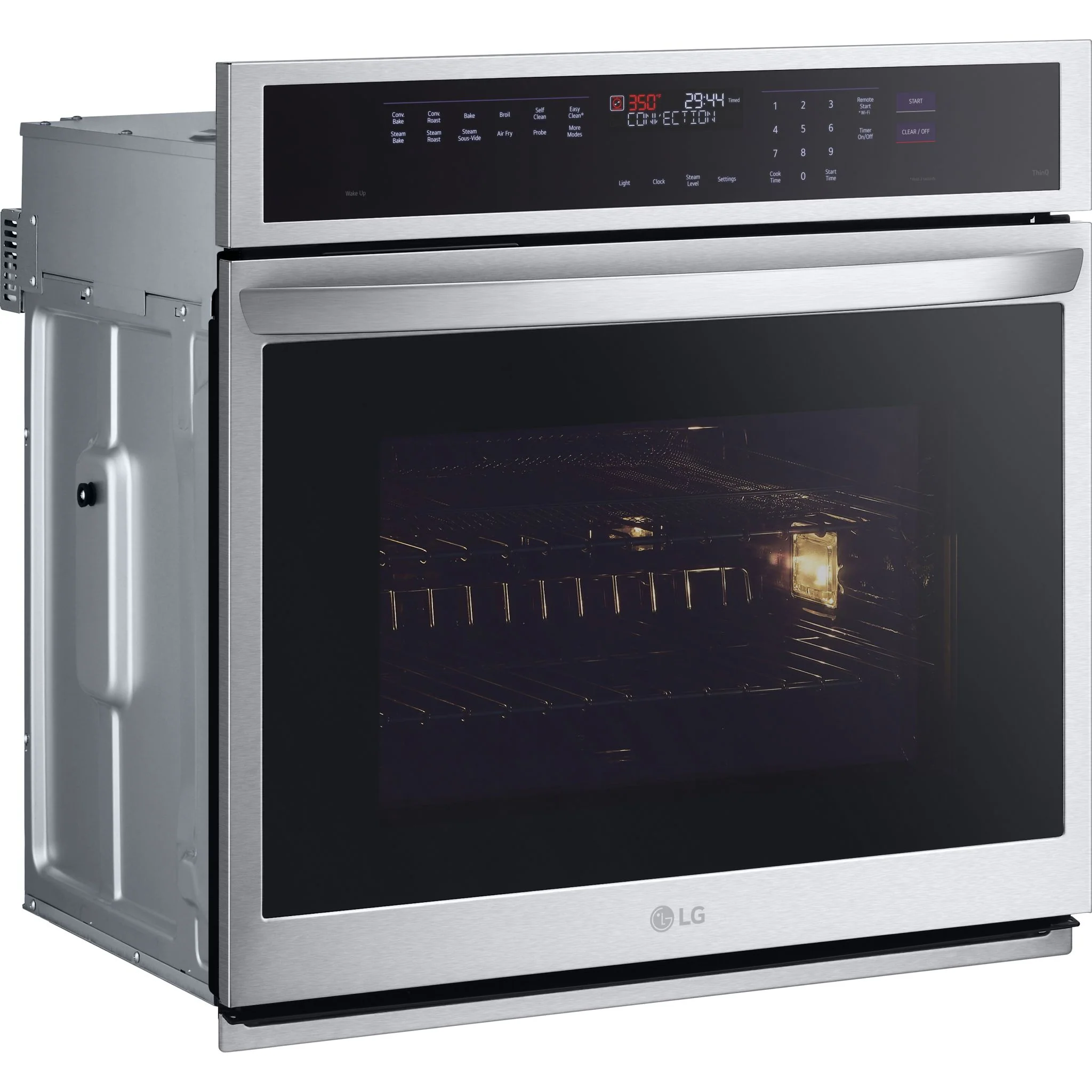 LG 4.7 cu. ft. Smart Wall Oven with InstaView®, True Convection, Air Fry, and Steam Sous Vide - Stainless (WSEP4727F) - Image 4