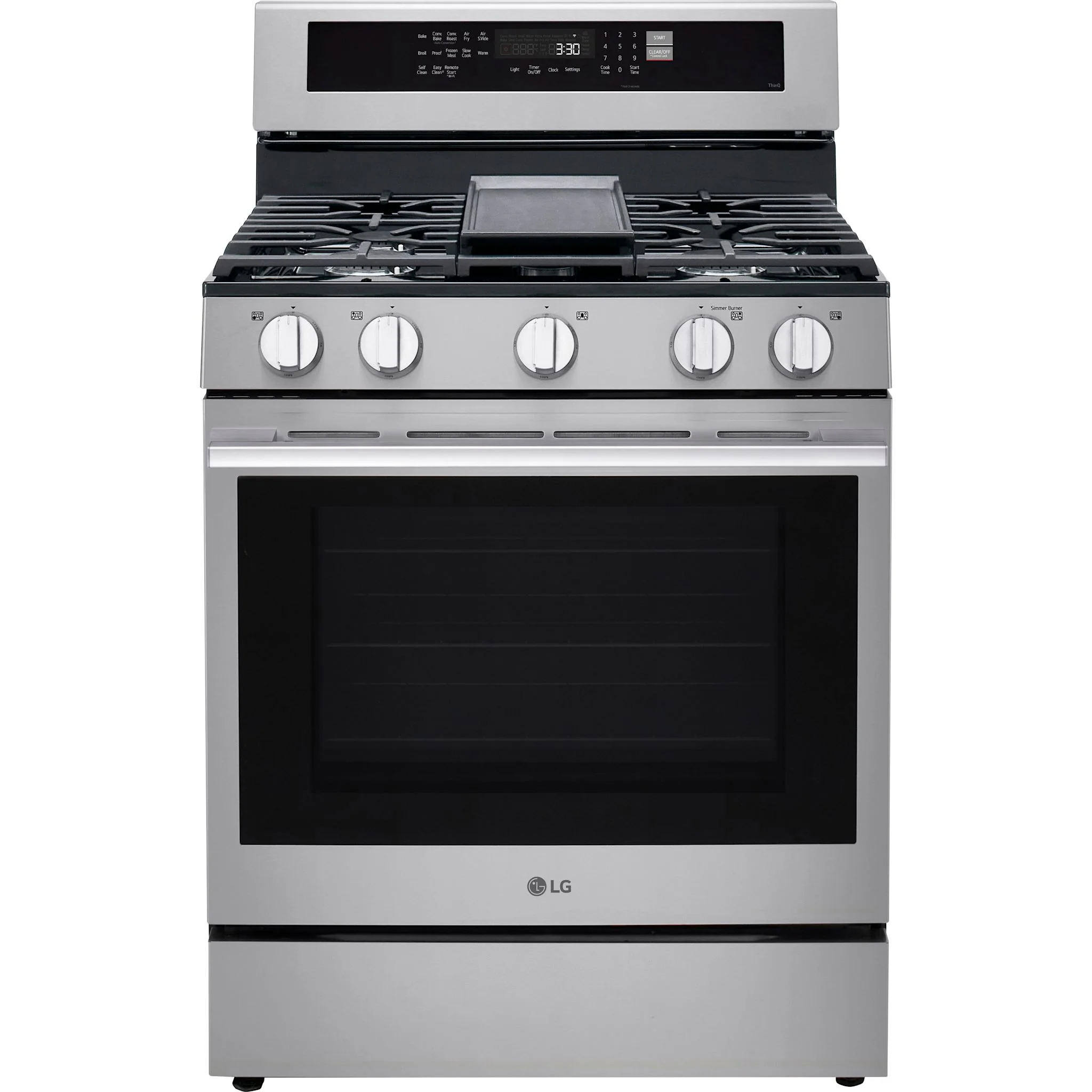 LG 6.3 cu. ft. Smart Wi-Fi Enabled Probake Convection® Gas Range with Air Fry & EasyClean - PrintProof® Stainless Steel (LRGN6325X)