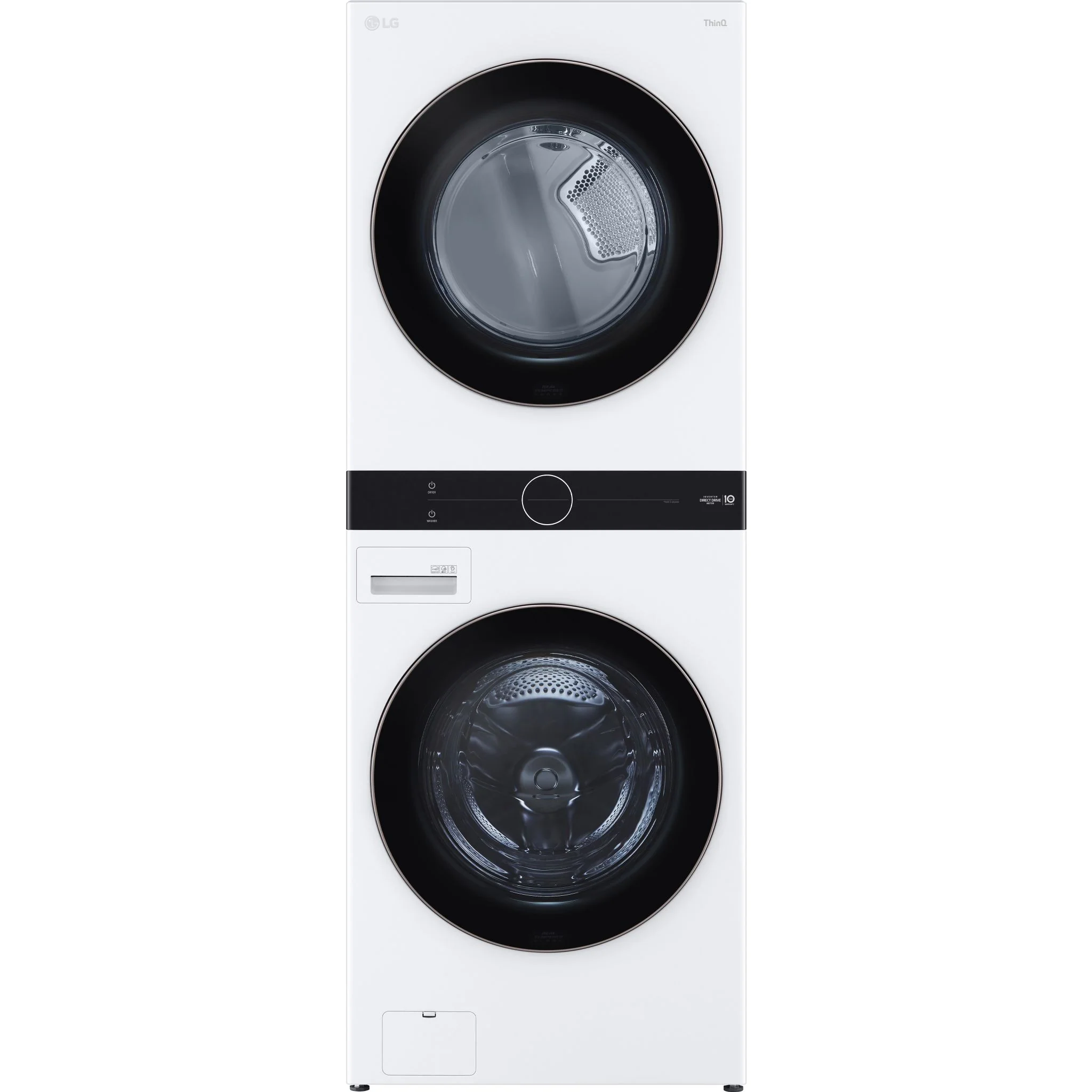 LG Single Unit Front Load LG WashTower® with Centre Control™ 5.2 cu. ft. Washer and 7.4 cu. ft. Electric Dryer - White (WKE100HWA)