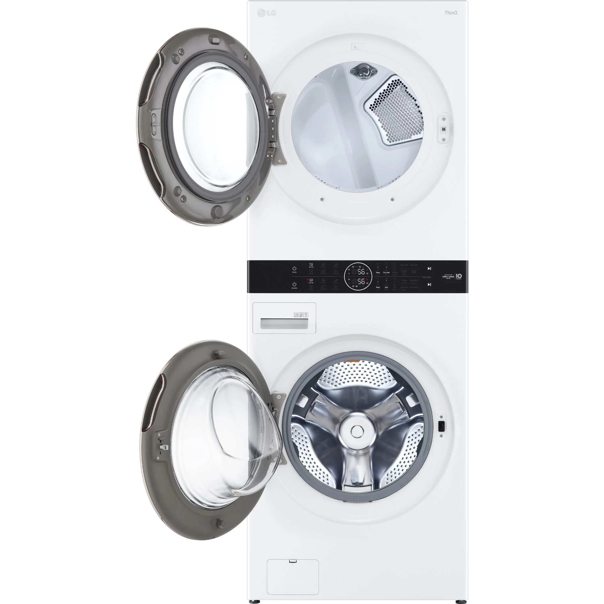 LG Single Unit Front Load LG WashTower® with Centre Control™ 5.2 cu. ft. Washer and 7.4 cu. ft. Electric Dryer - White (WKE100HWA) - Image 2