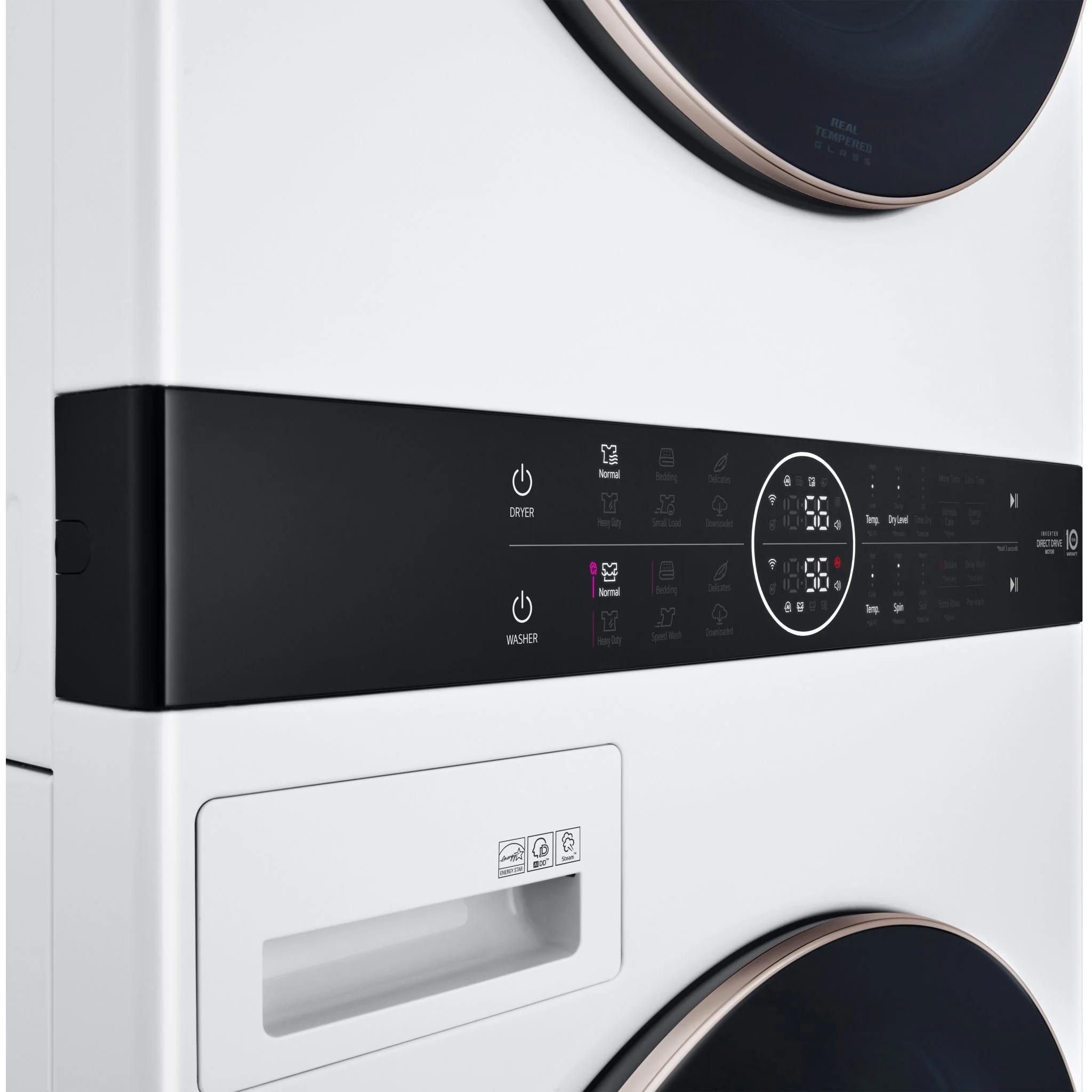 LG Single Unit Front Load LG WashTower® with Centre Control™ 5.2 cu. ft. Washer and 7.4 cu. ft. Electric Dryer - White (WKE100HWA) - Image 5