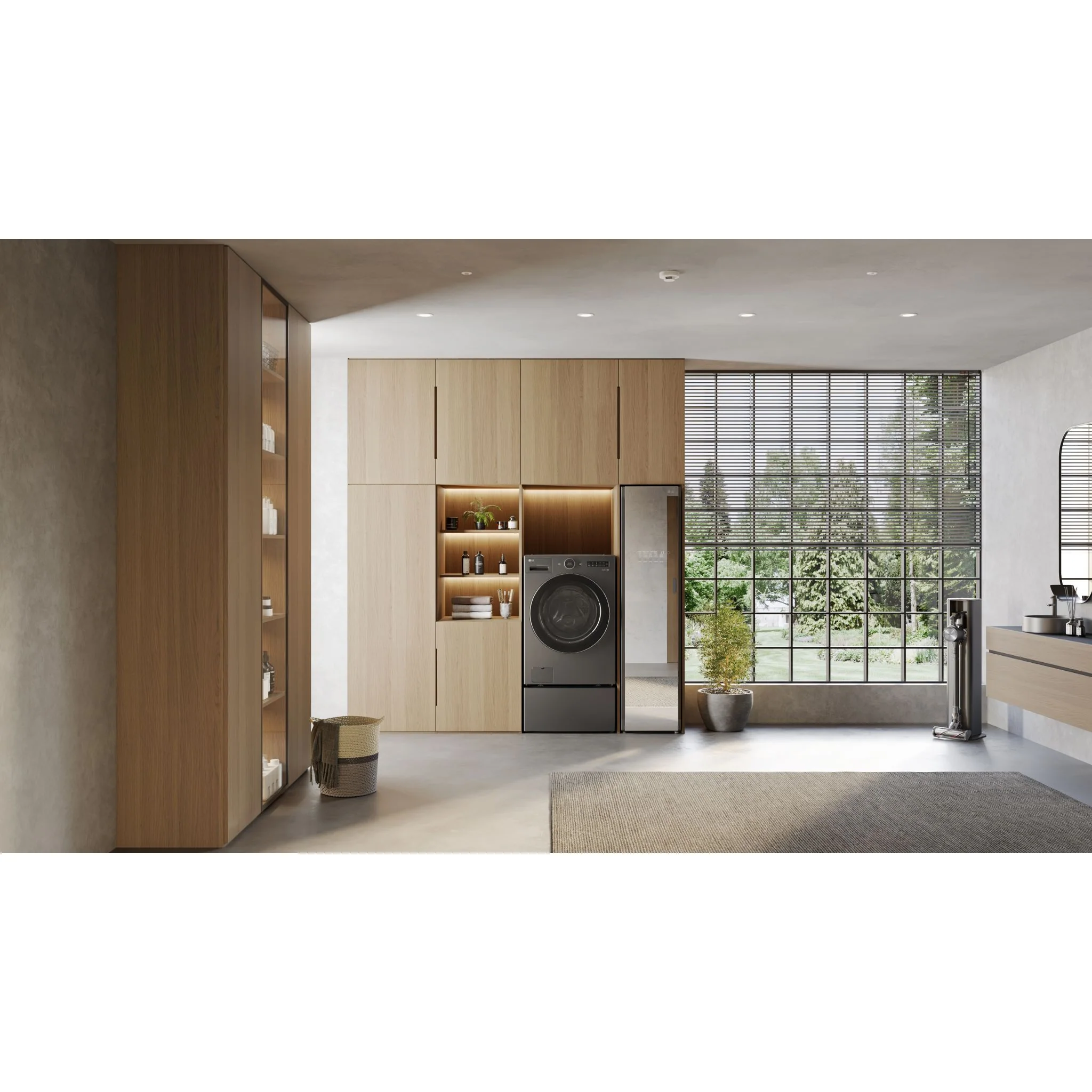 LG 5.7 cu.ft All-in-One WashComboTM with Heat Pump - Black Steel (WM6998HBA) - Image 11