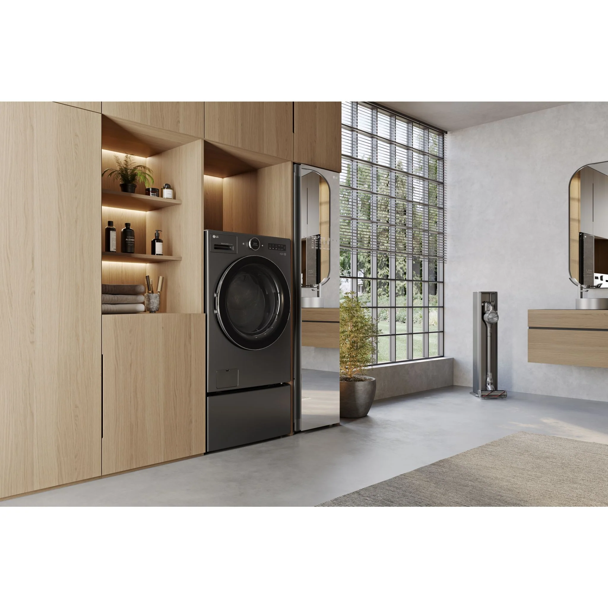 LG 5.7 cu.ft All-in-One WashComboTM with Heat Pump - Black Steel (WM6998HBA) - Image 12