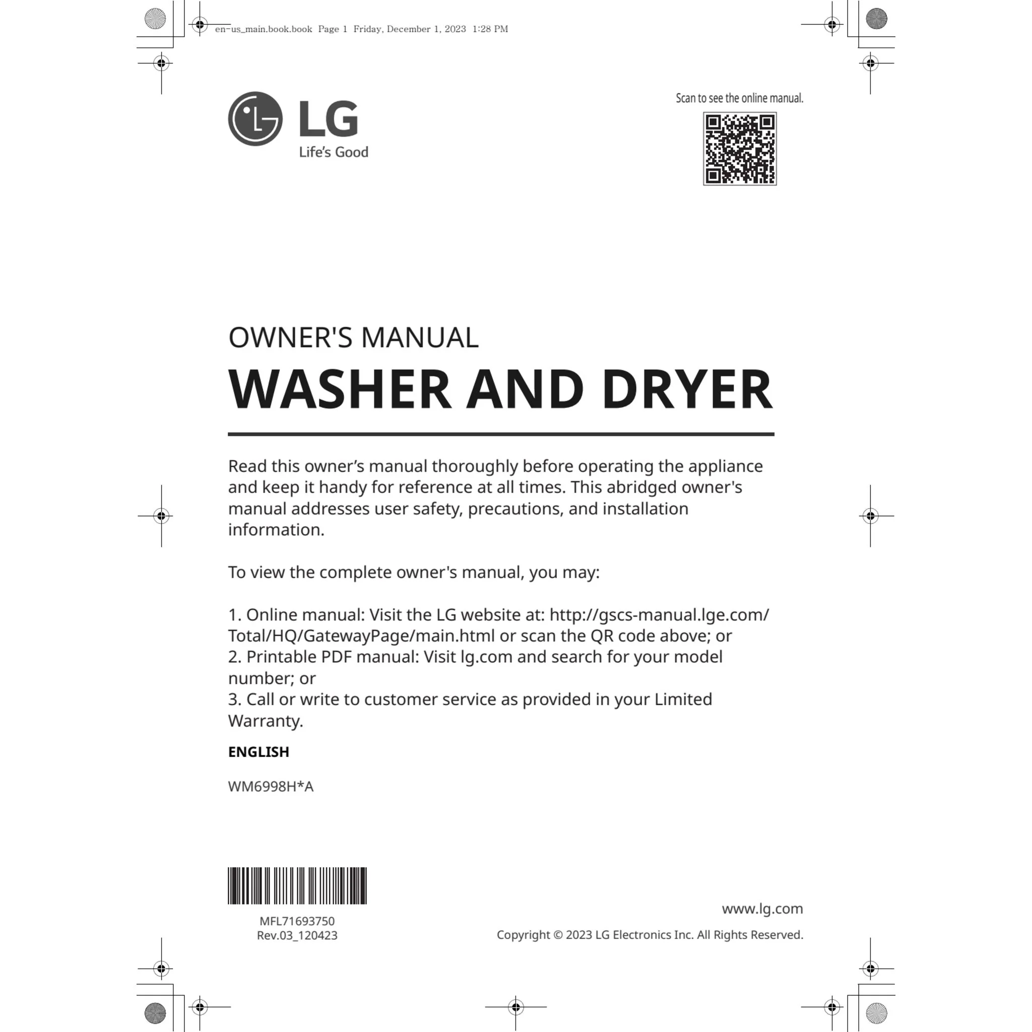 LG 5.7 cu.ft All-in-One WashComboTM with Heat Pump - Black Steel (WM6998HBA) - Image 15