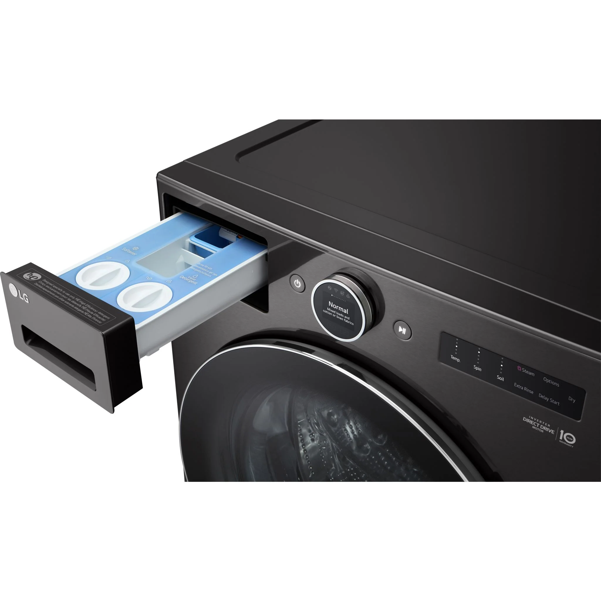 LG 5.7 cu.ft All-in-One WashComboTM with Heat Pump - Black Steel (WM6998HBA) - Image 4