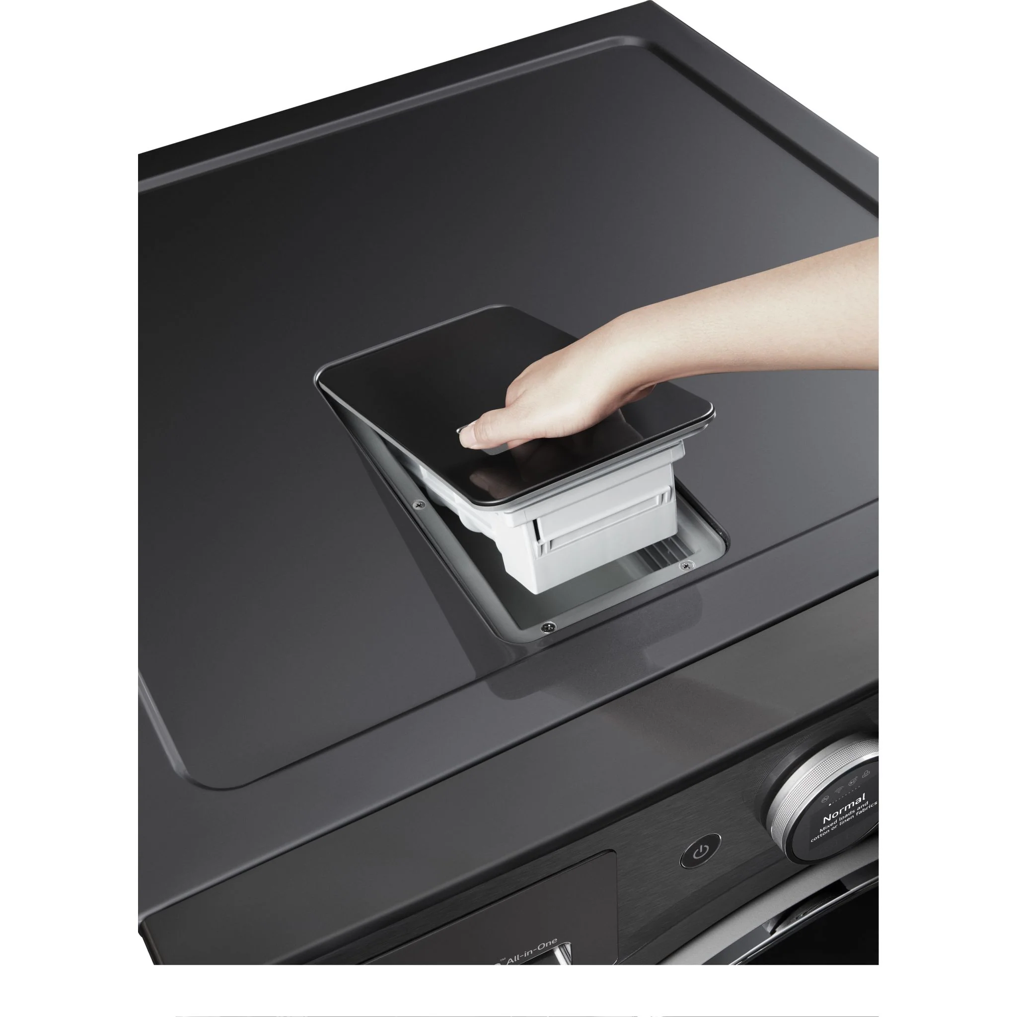 LG 5.7 cu.ft All-in-One WashComboTM with Heat Pump - Black Steel (WM6998HBA) - Image 7