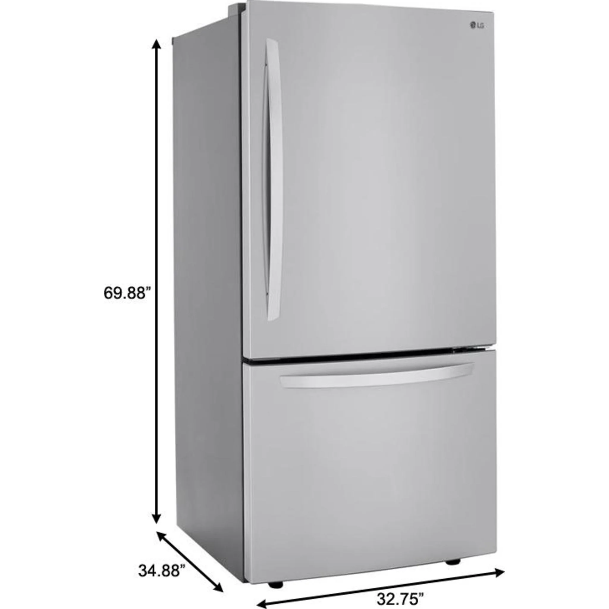 LG Bottom Mount Fridge (LRDCS2603S) - Stainless Steel - Image 5