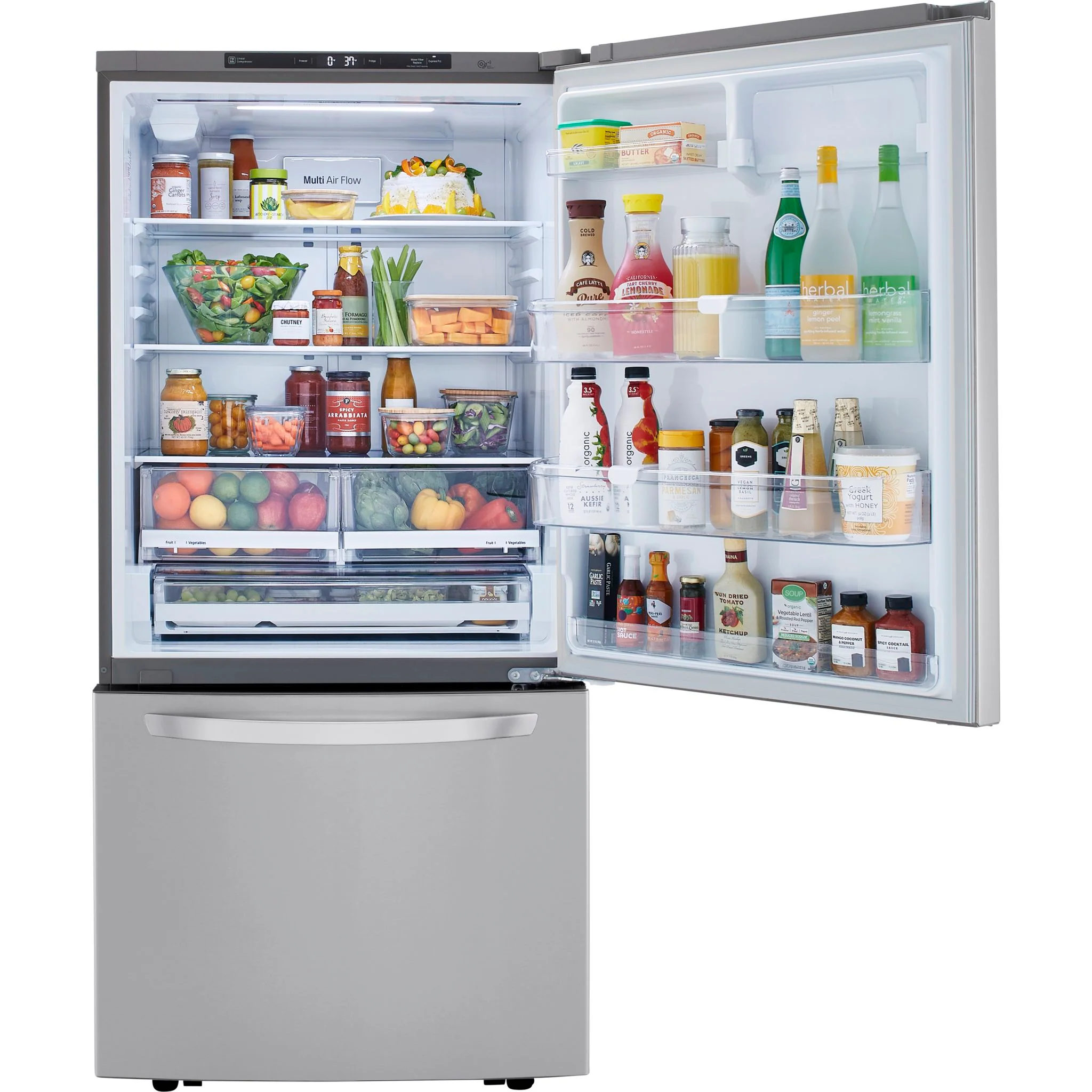 LG Bottom Mount Fridge (LRDCS2603S) - Stainless Steel - Image 9