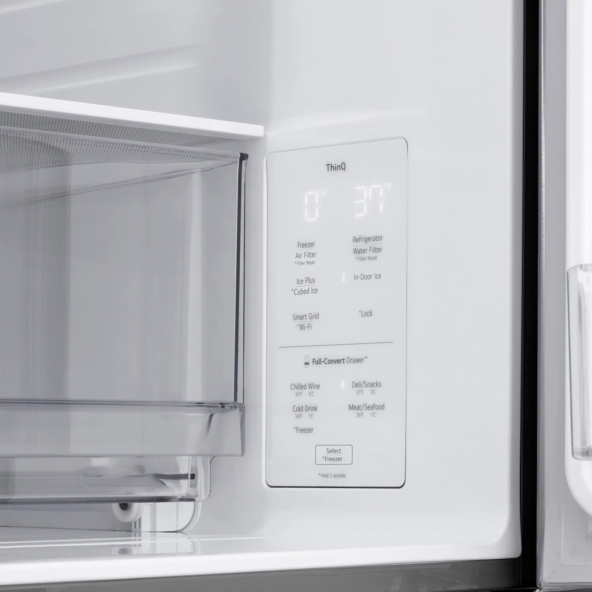 LG 29 cu. ft. Smart Standard-Depth MAX™ 4-Door French Door Refrigerator with Full-Convert Drawer - Stainless (LF29S8330S) - Image 6