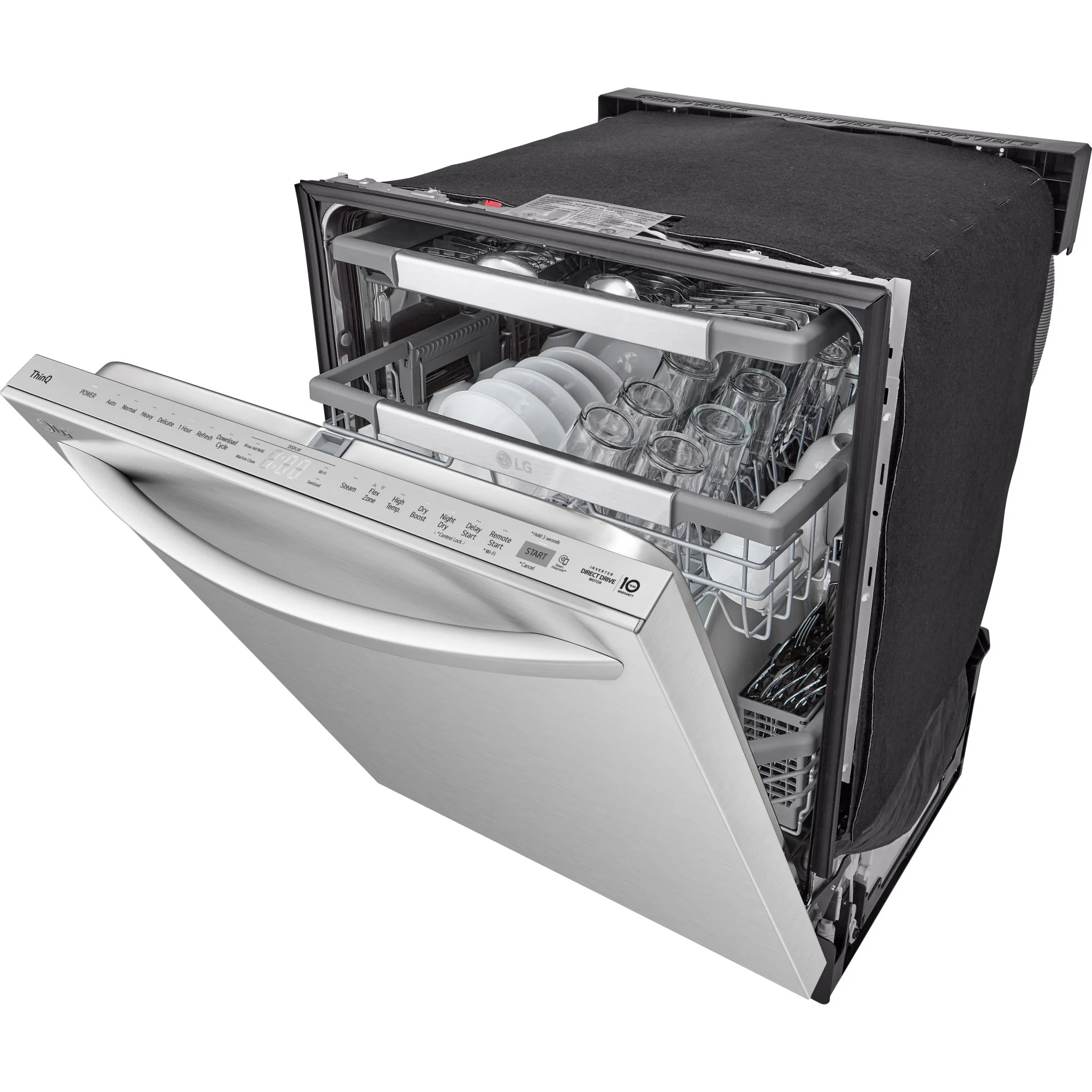 LG Smart Top Control Dishwasher with 1-Hour Wash & Dry, QuadWash Pro®, TrueSteam®, and Dynamic Heat Dry - Black Stainless (LDTH7972S) - Image 4
