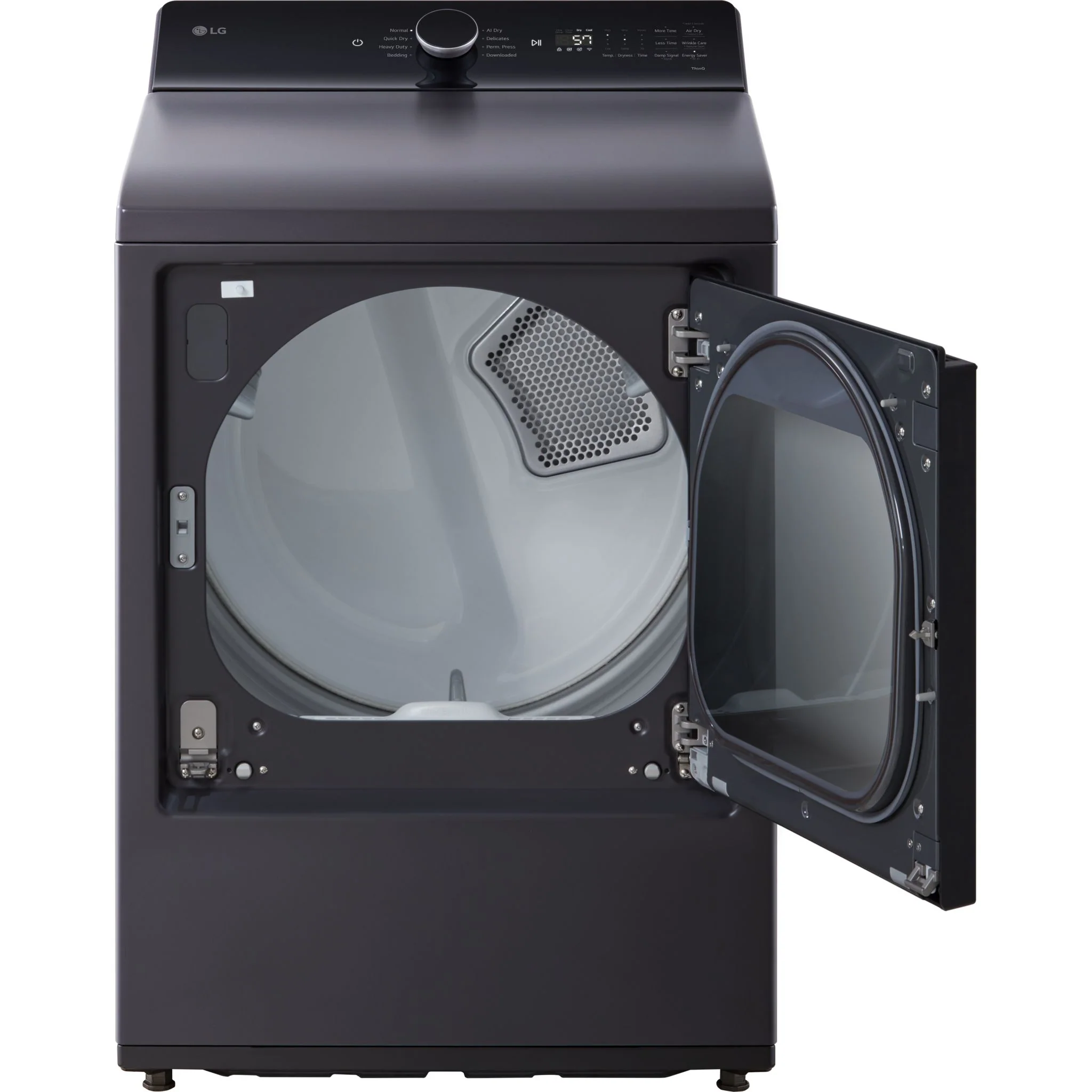 LG 7.3 cu.ft Ultra capacity Dryer with EasyLoad™ - Matt Black (DLE8400BE) - Image 2