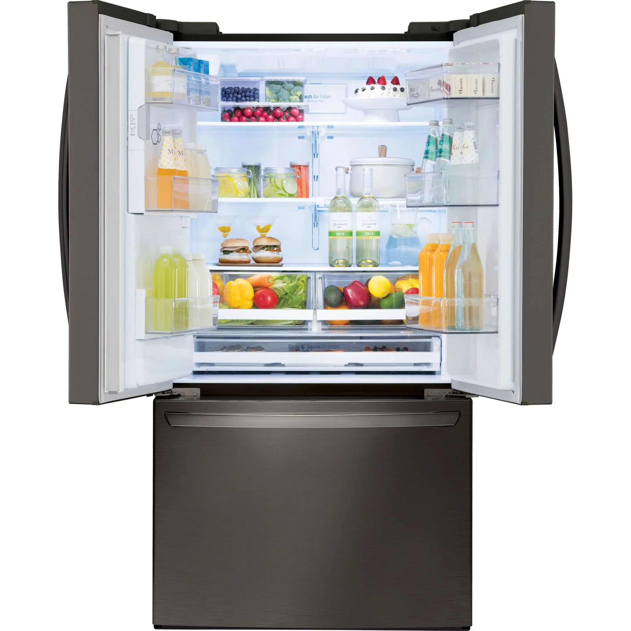 LG French Door Fridge (LFXS28968D) - Black Stainless - Image 4