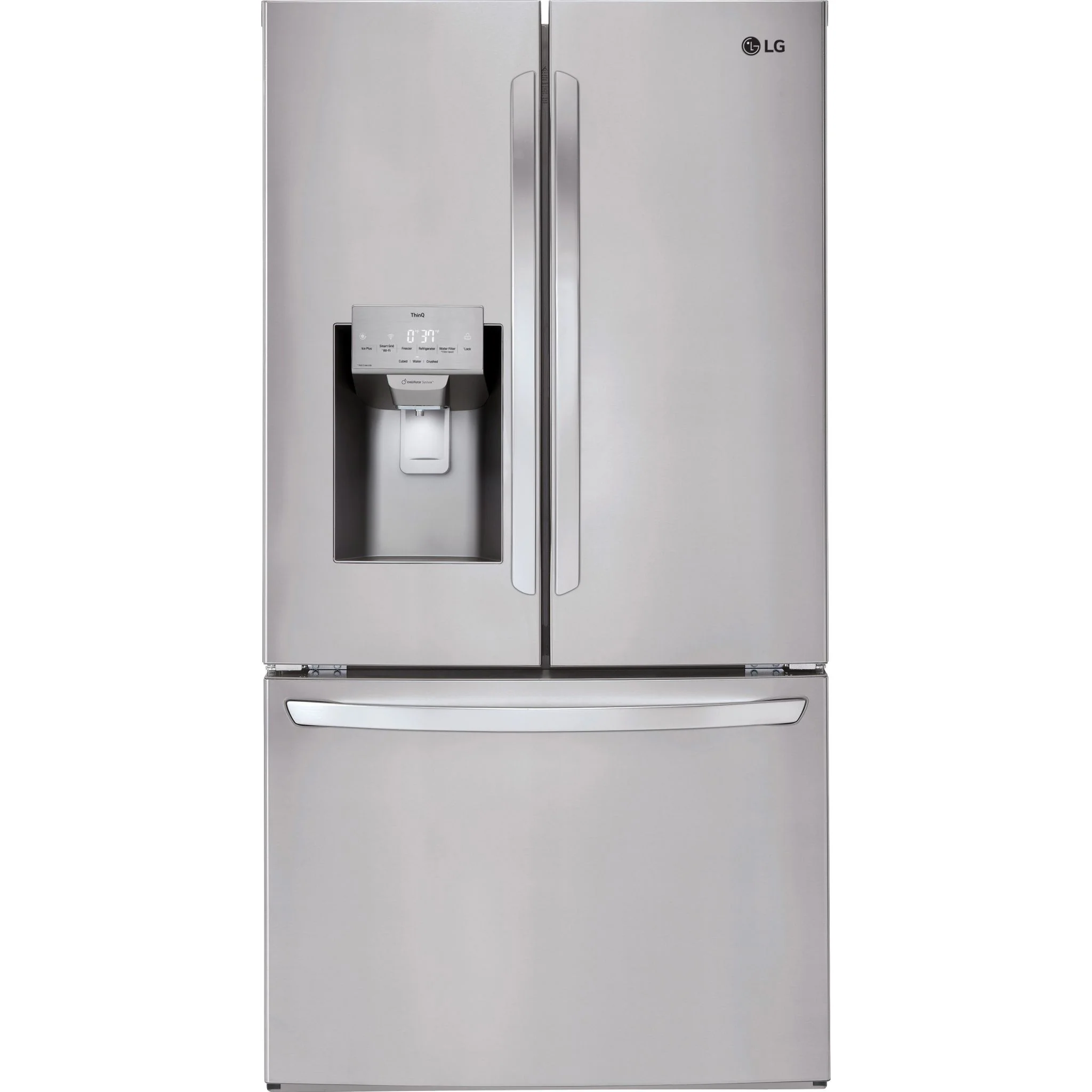 LG 28 cu.ft 3 Door French Door, Standard Depth Refrigerator with Dual Ice Makers - Stainless (LHFS28XBS)