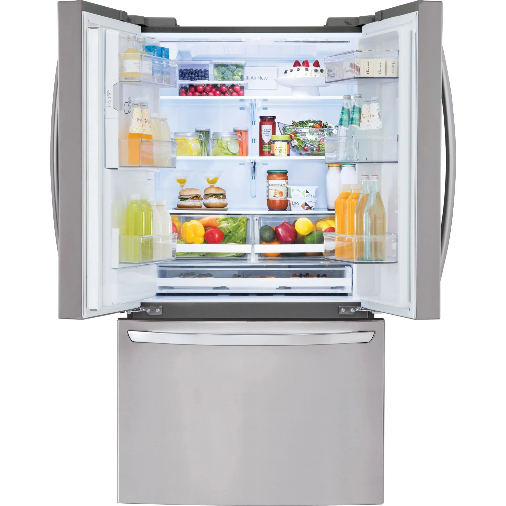 LG 28 cu.ft 3 Door French Door, Standard Depth Refrigerator with Dual Ice Makers - Stainless (LHFS28XBS) - Image 16