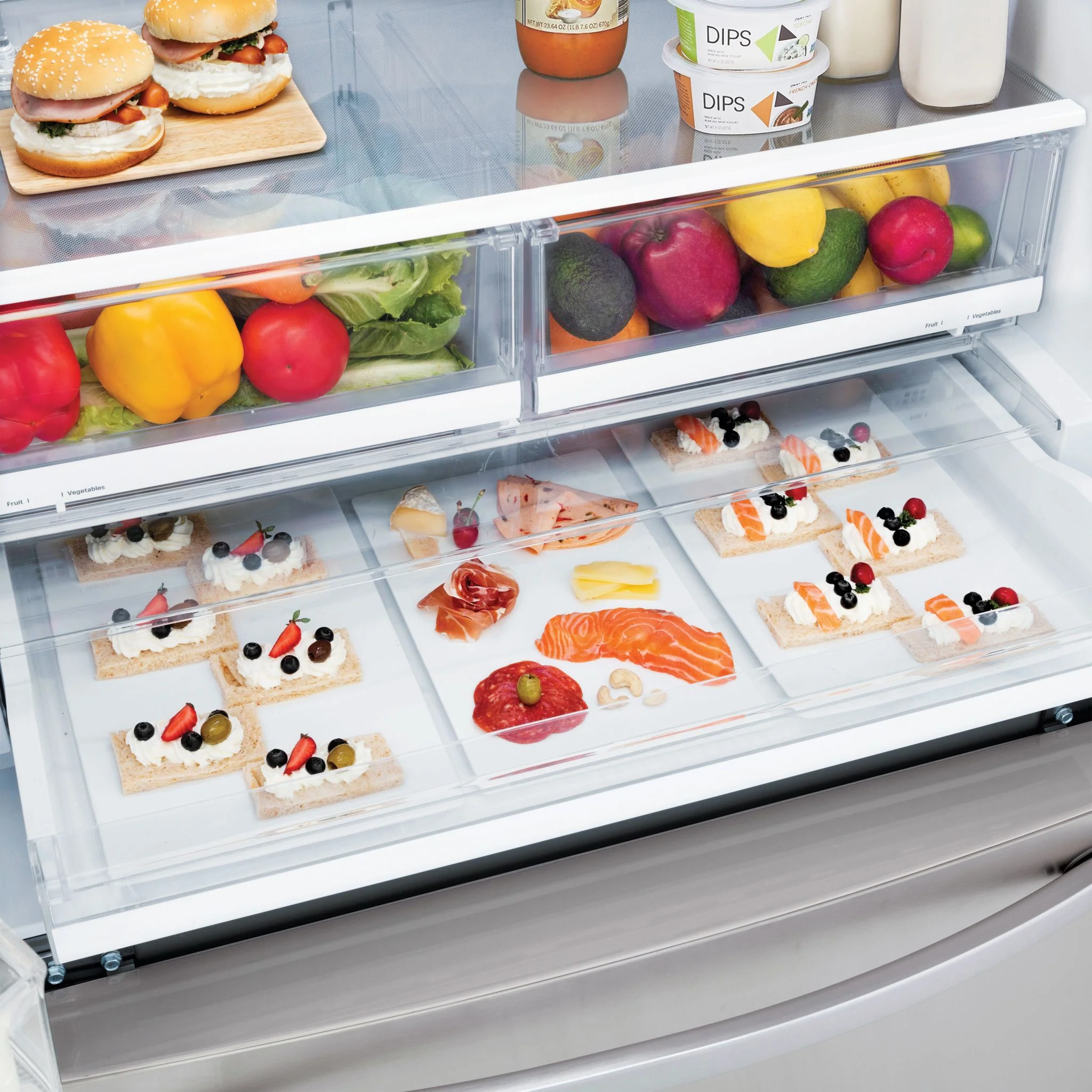 LG 28 cu.ft 3 Door French Door, Standard Depth Refrigerator with Dual Ice Makers - Stainless (LHFS28XBS) - Image 17
