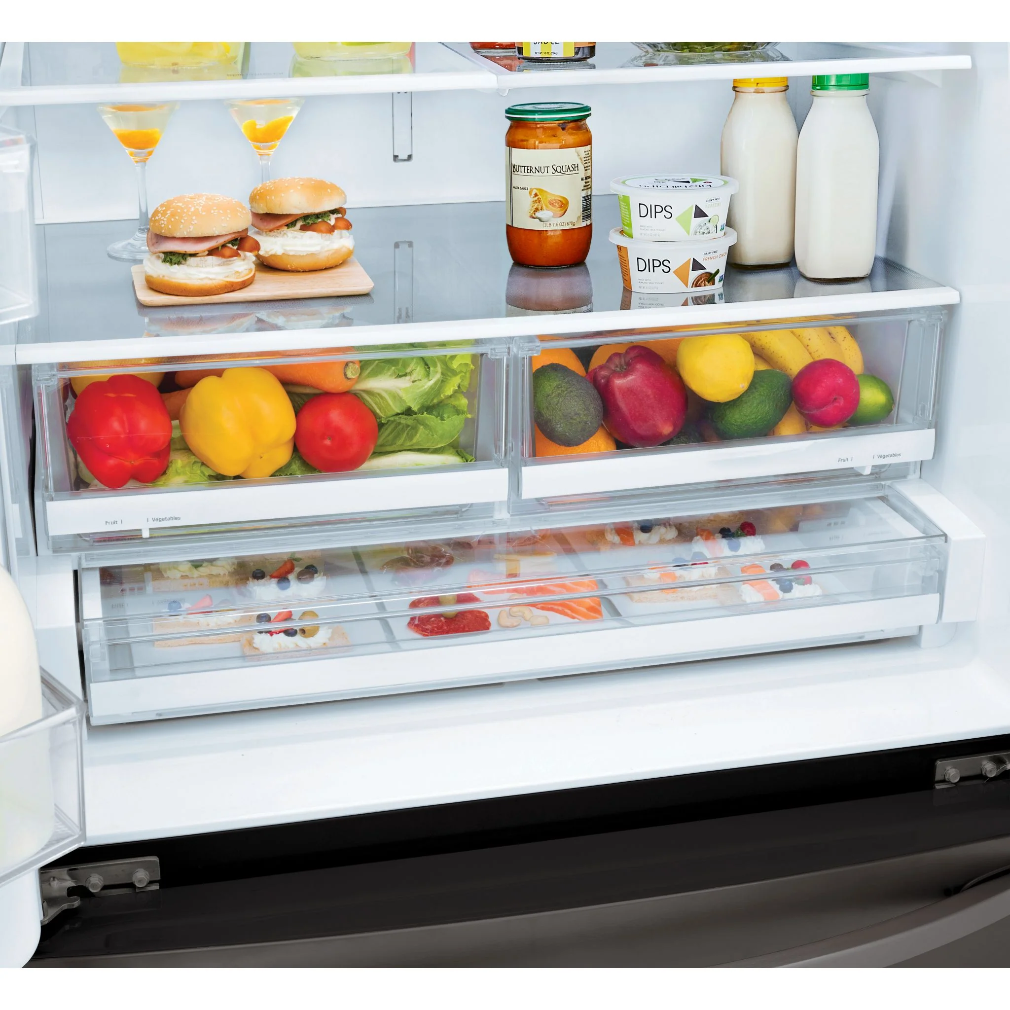 LG 28 cu.ft 3 Door French Door, Standard Depth, Ice and Water with Single Ice - Black Stainless (LRFS28XBD) - Image 15