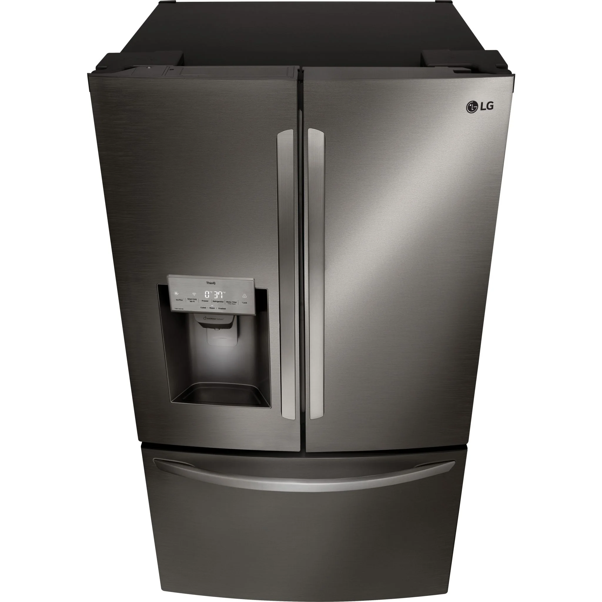 LG 28 cu.ft 3 Door French Door, Standard Depth, Ice and Water with Single Ice - Black Stainless (LRFS28XBD) - Image 7