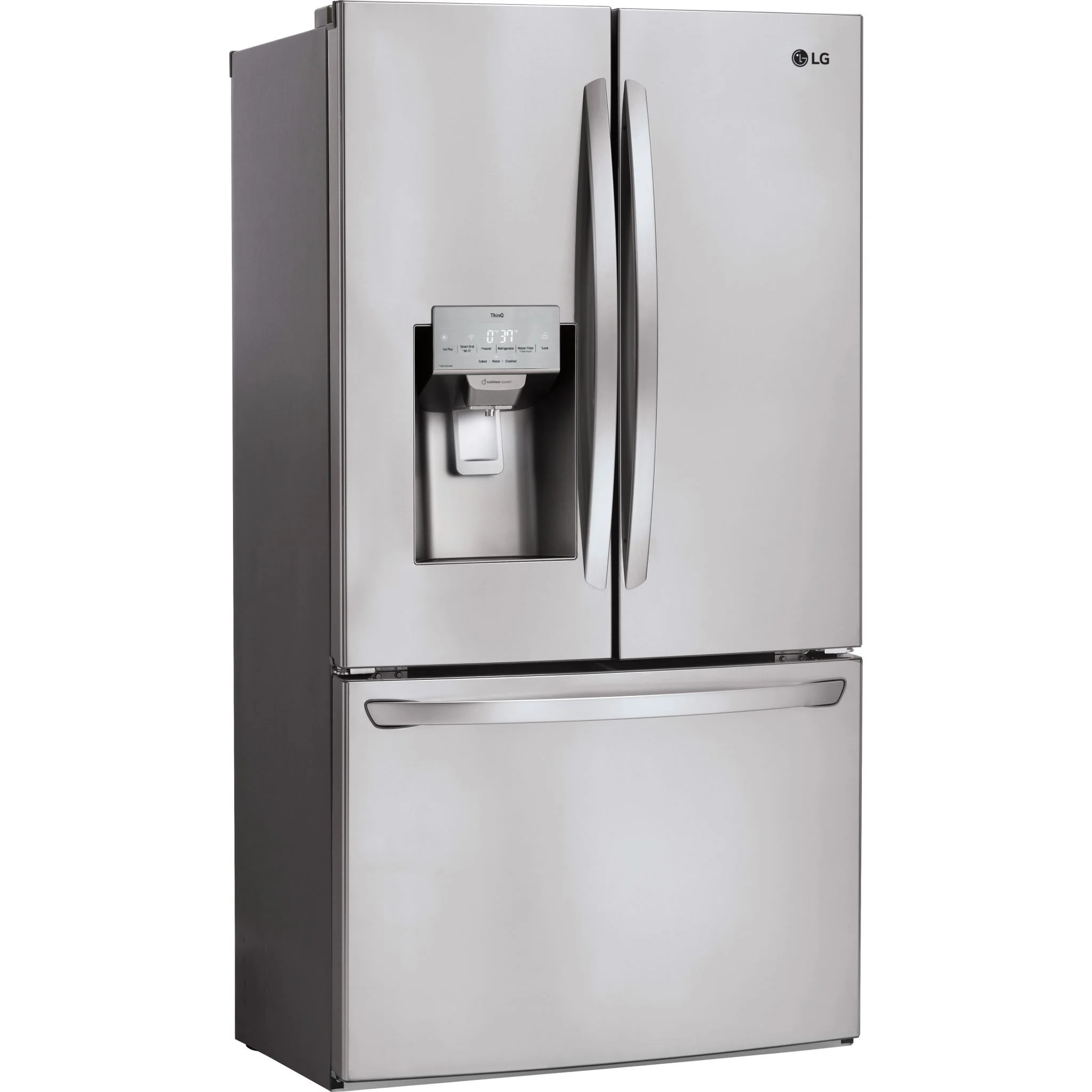 LG 28 cu.ft 3 Door French Door, Standard Depth, Ice and Water with Single Ice Maker - Stainless (LRFS28XBS) - Image 3