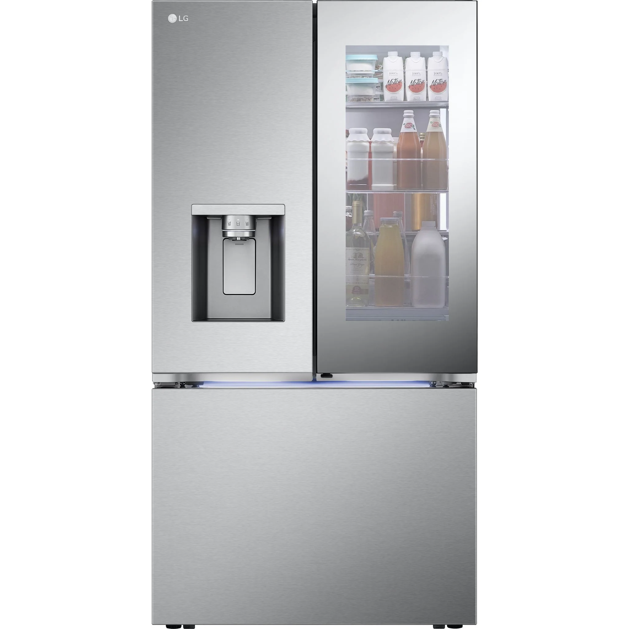 LG 31 cu. ft. Smart Standard-Depth MAX™ French Door Refrigerator with Four Types of Ice and Mirror InstaView - Stainless (LRYKS3106S) - Image 2