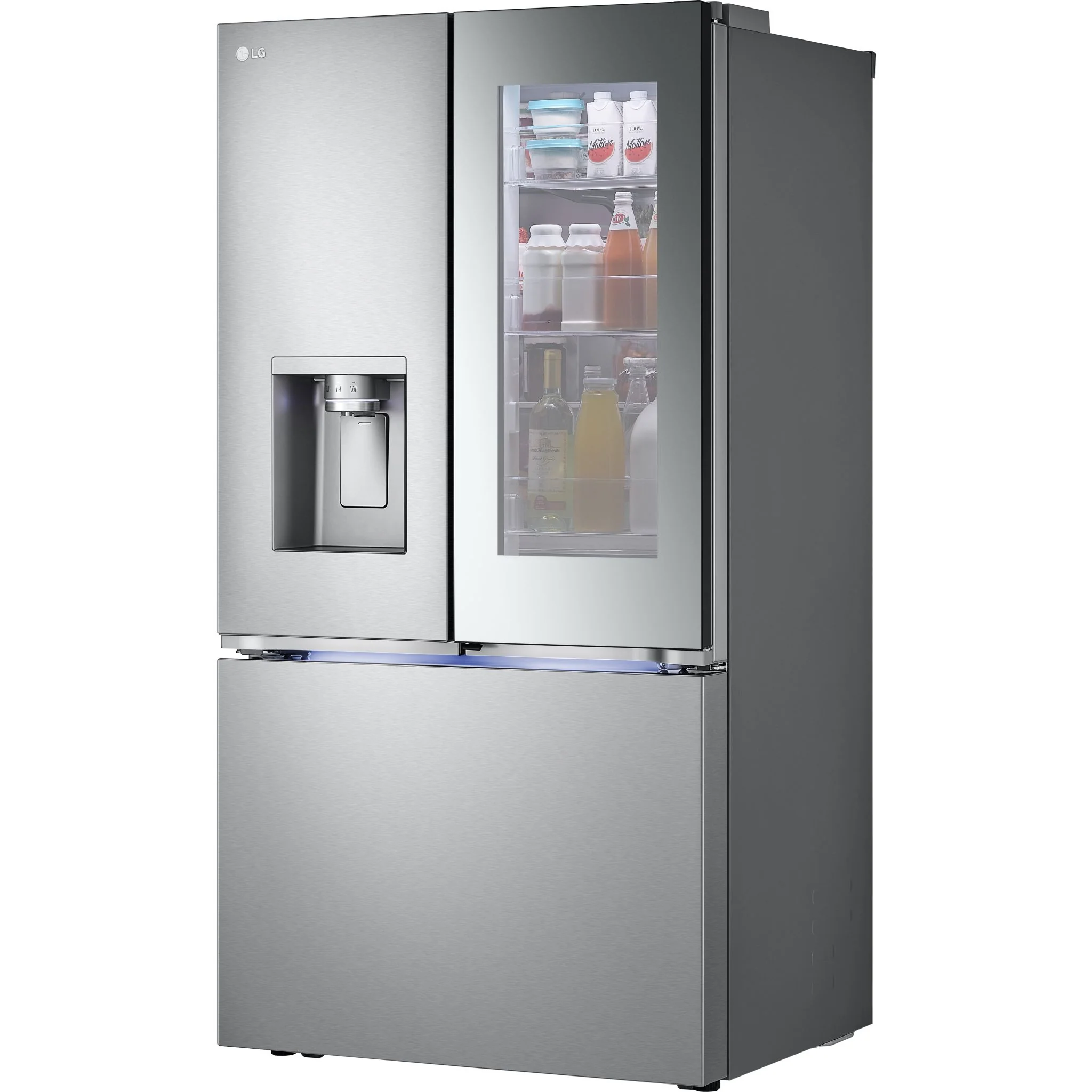 LG 31 cu. ft. Smart Standard-Depth MAX™ French Door Refrigerator with Four Types of Ice and Mirror InstaView - Stainless (LRYKS3106S) - Image 4