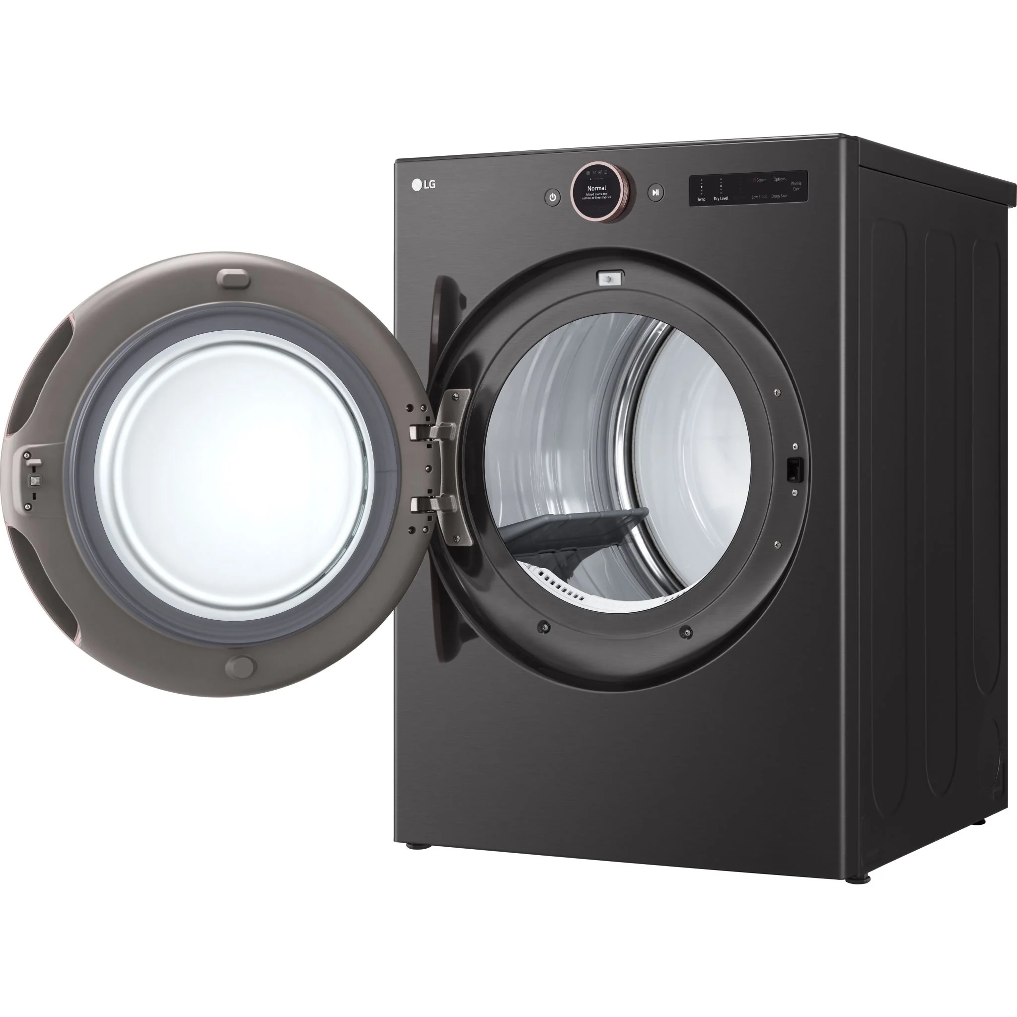LG 7.4 cu. ft. Ultra Large Capacity Smart Front Load Electric ENERGY STAR® Dryer with Sensor Dry & Steam Technology - Black Steel (DLEX6500B) - Image 12