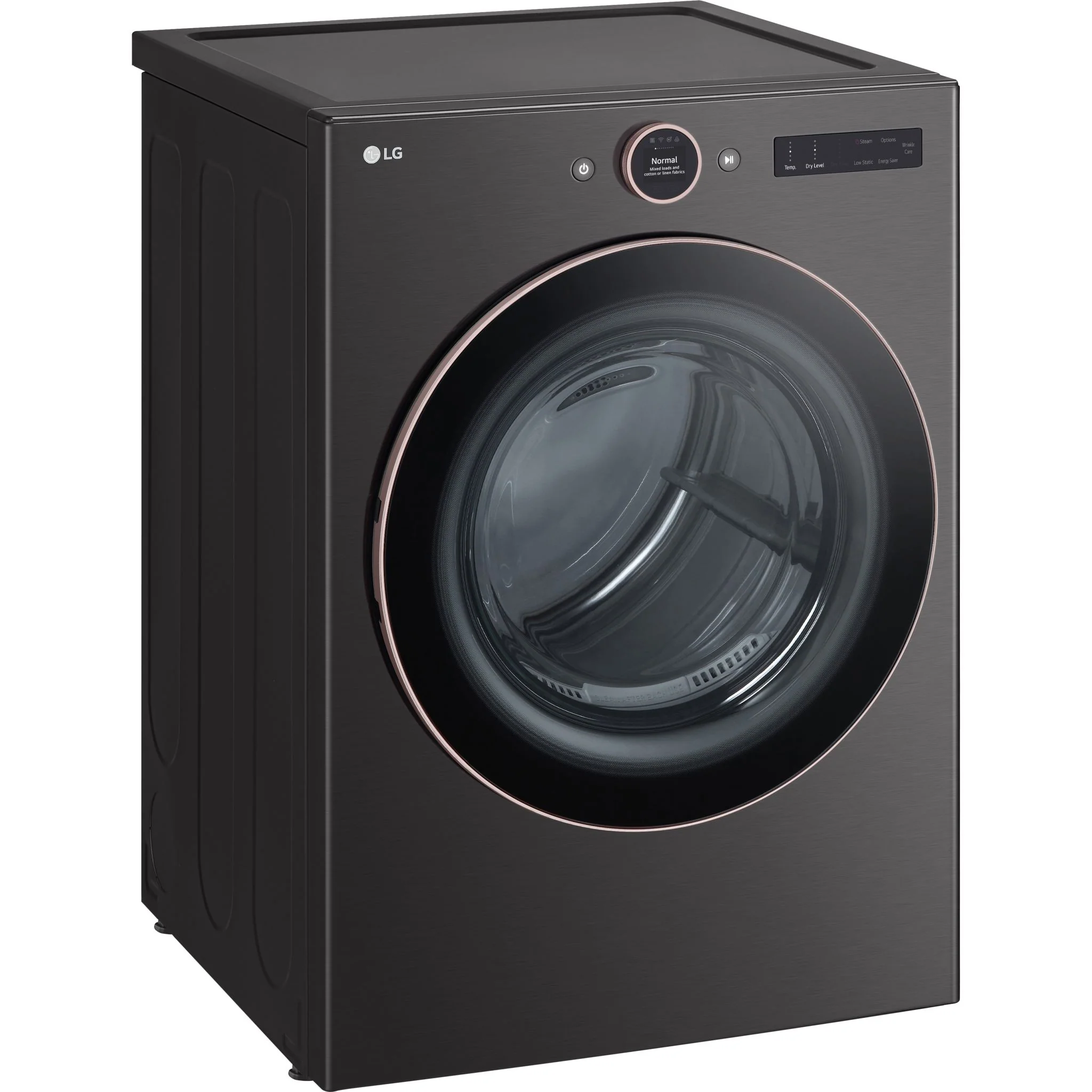 LG 7.4 cu. ft. Ultra Large Capacity Smart Front Load Electric ENERGY STAR® Dryer with Sensor Dry & Steam Technology - Black Steel (DLEX6500B) - Image 3