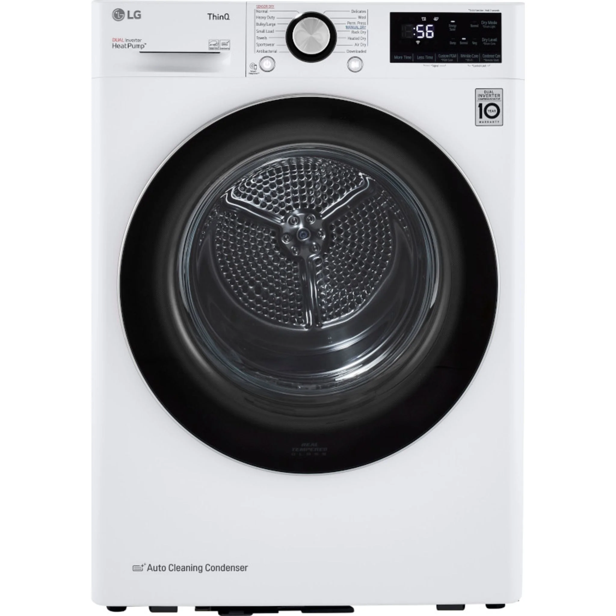 LG 4.2 cu.ft. Smart wi-fi Enabled Compact Front Load Dryer with Dual Inverter HeatPump™ Technology - White (DLHC1455W)