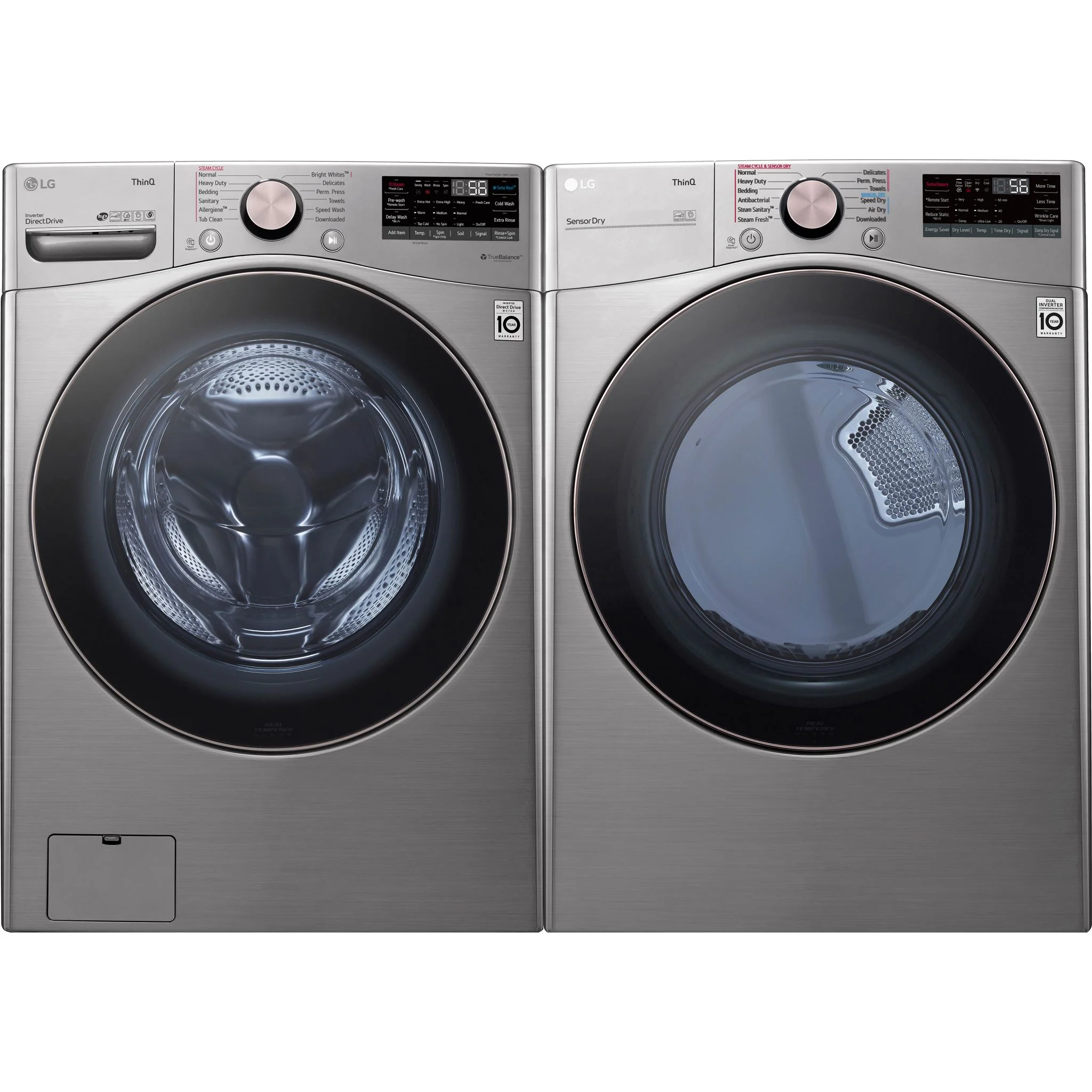 LG Front Load Pair (WM3850HVA-DLEX3850V) - Graphite Steel